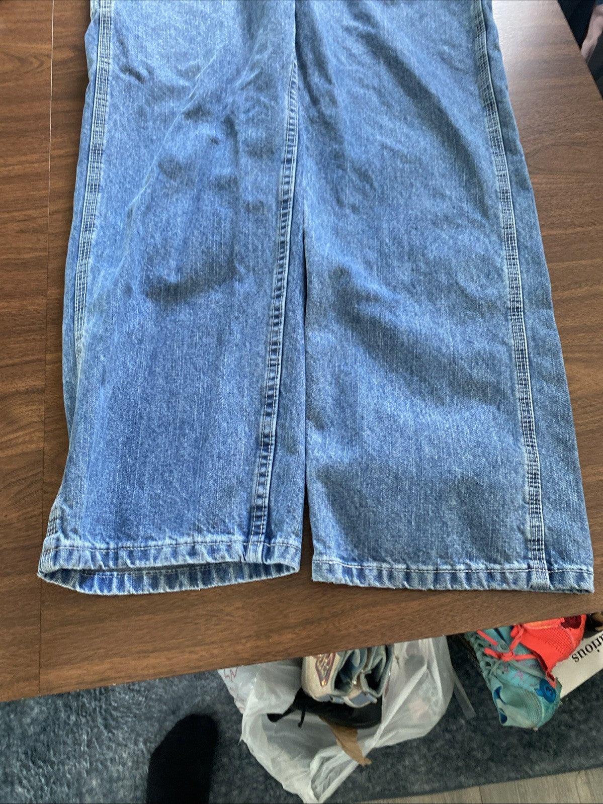 Lee Dungarees Carpenter Jeans Mens 33x32 Blue Denim Workwear Utility Distressed