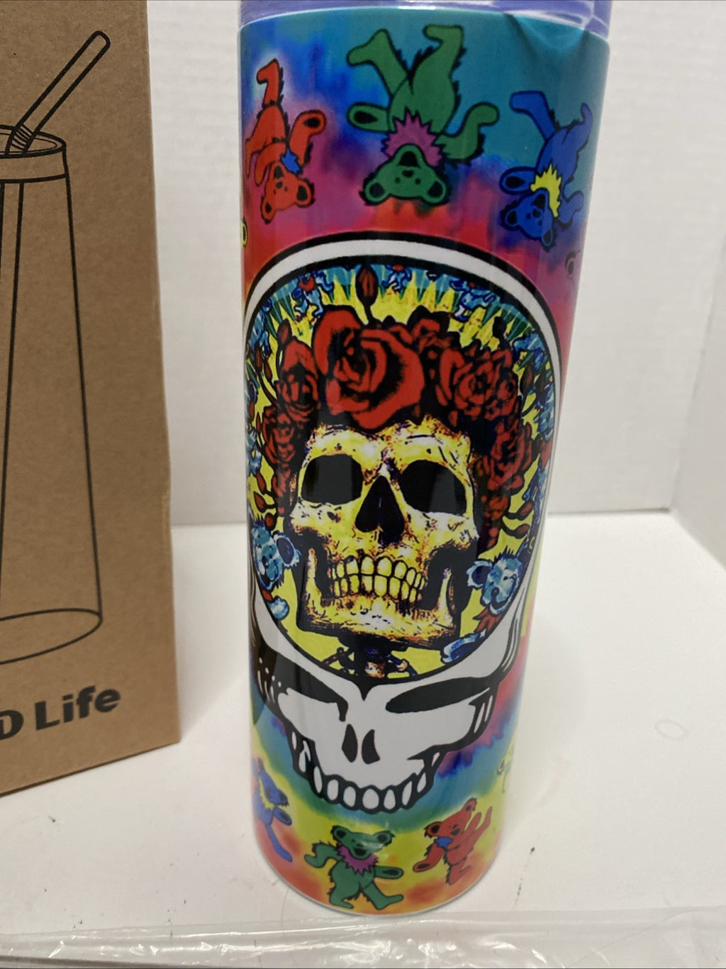 PID Life 20 Oz Sublimation Tumbler ￼ Grateful Dead metal straw