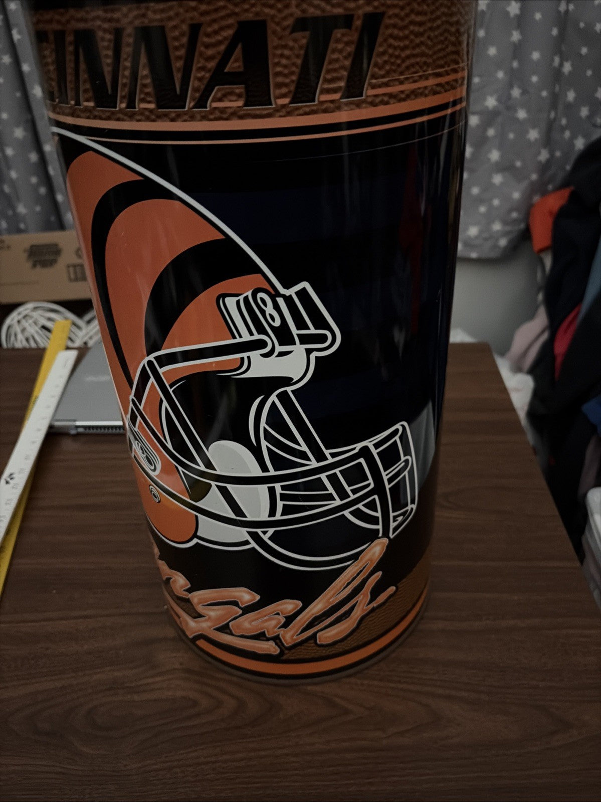 Cincinnati Bengals Vintage Wincraft Metal Wastebasket 10 X 19.5 Inches