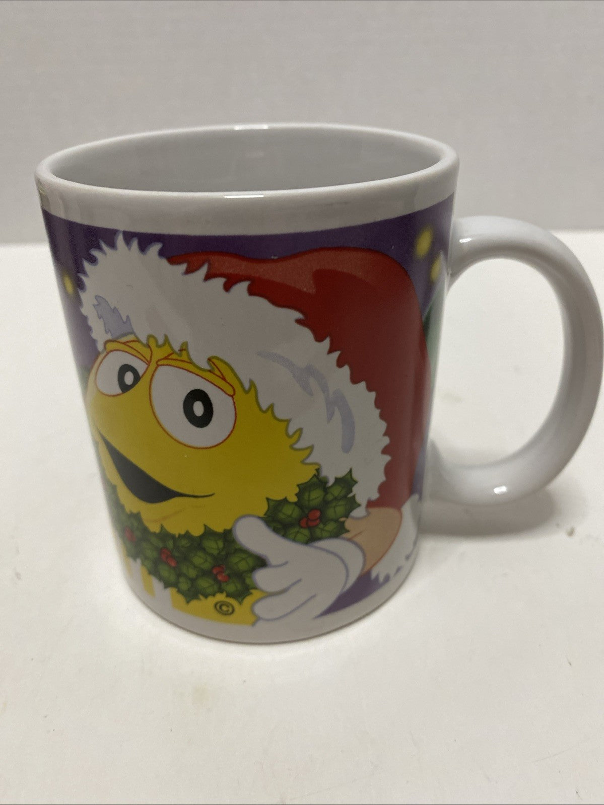 M&M’s Yellow Character Christmas Holiday Mug Cup Santa Hat Galerie Mars