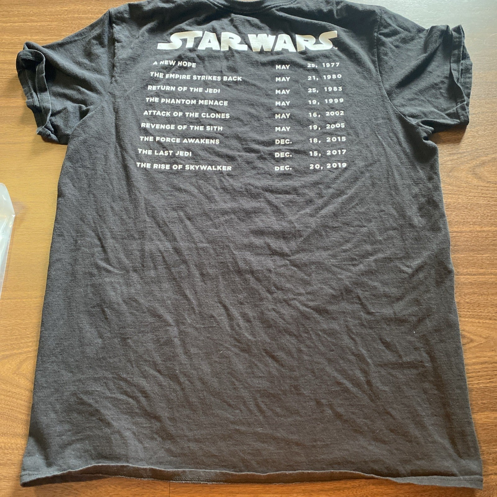 Star Wars Rise Of Skywalker Tshirt. Large VFITHSUN Brand. Prequel Dates,...