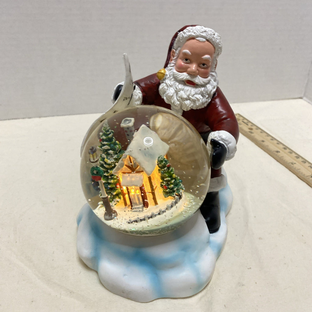 VTG Cracker Barrel Santa Water Globe LED Light Up Christmas Battery Operated NOS