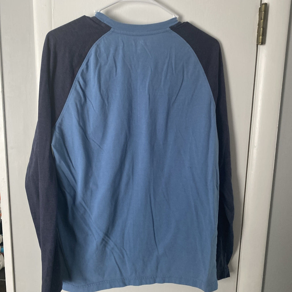 Izod long sleeve blue shirt embroidered motorcycle handles size small