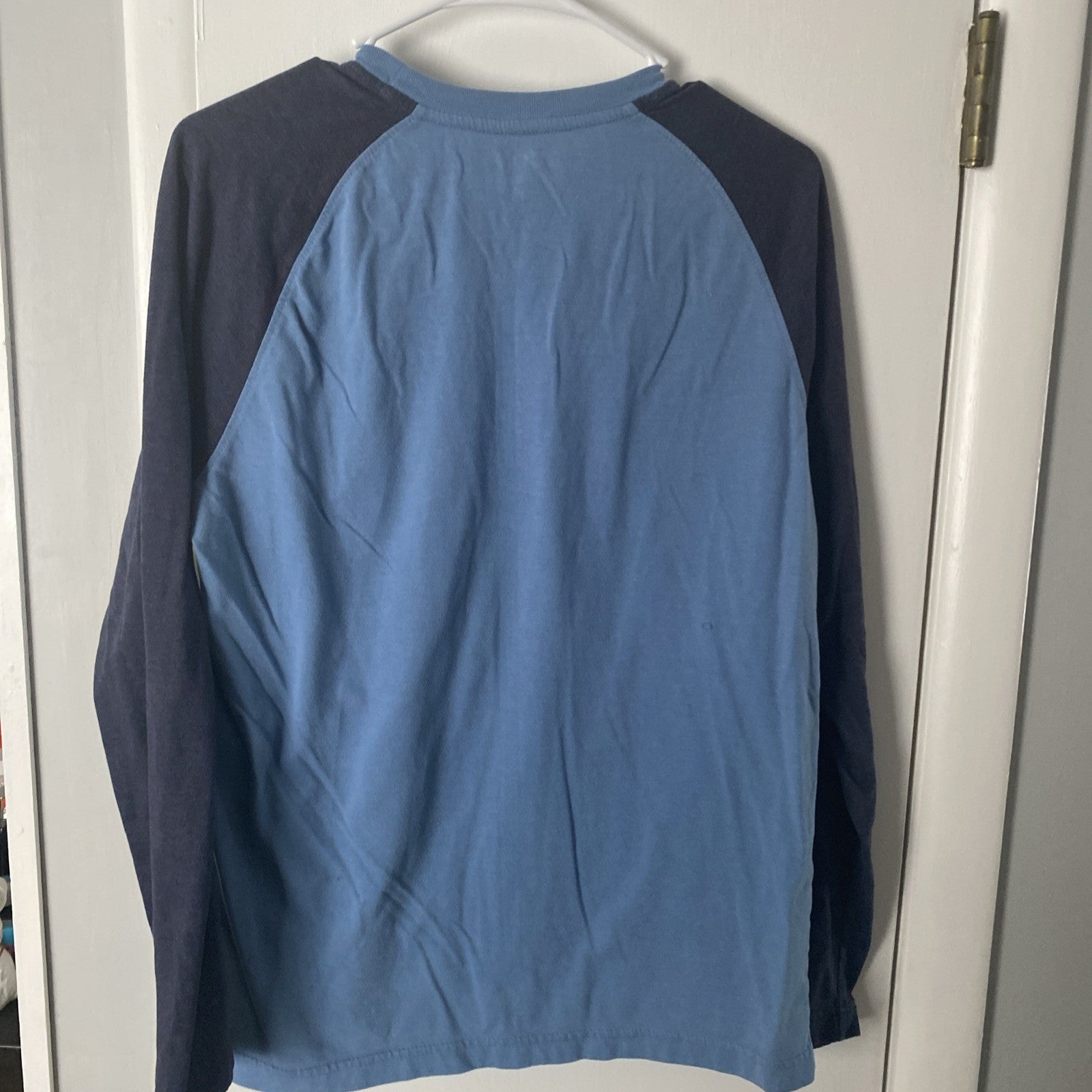 Izod long sleeve blue shirt embroidered motorcycle handles size small