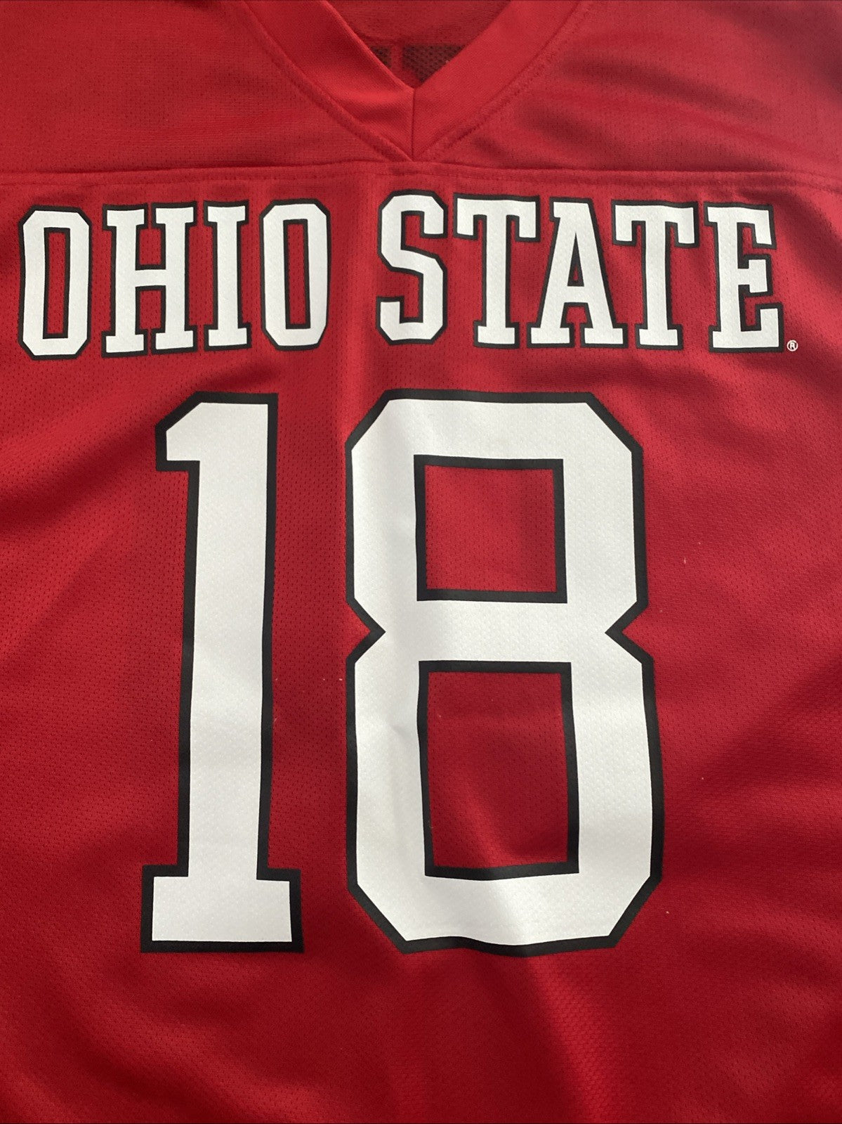 Ohio State Buckeyes Jersey Adult Medium Red #18 Jersey the Ohio State University