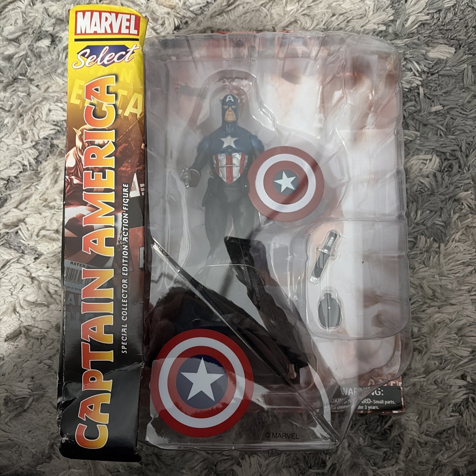 Marvel: Select: Captain America Figure New In Box, Box Is Damaged