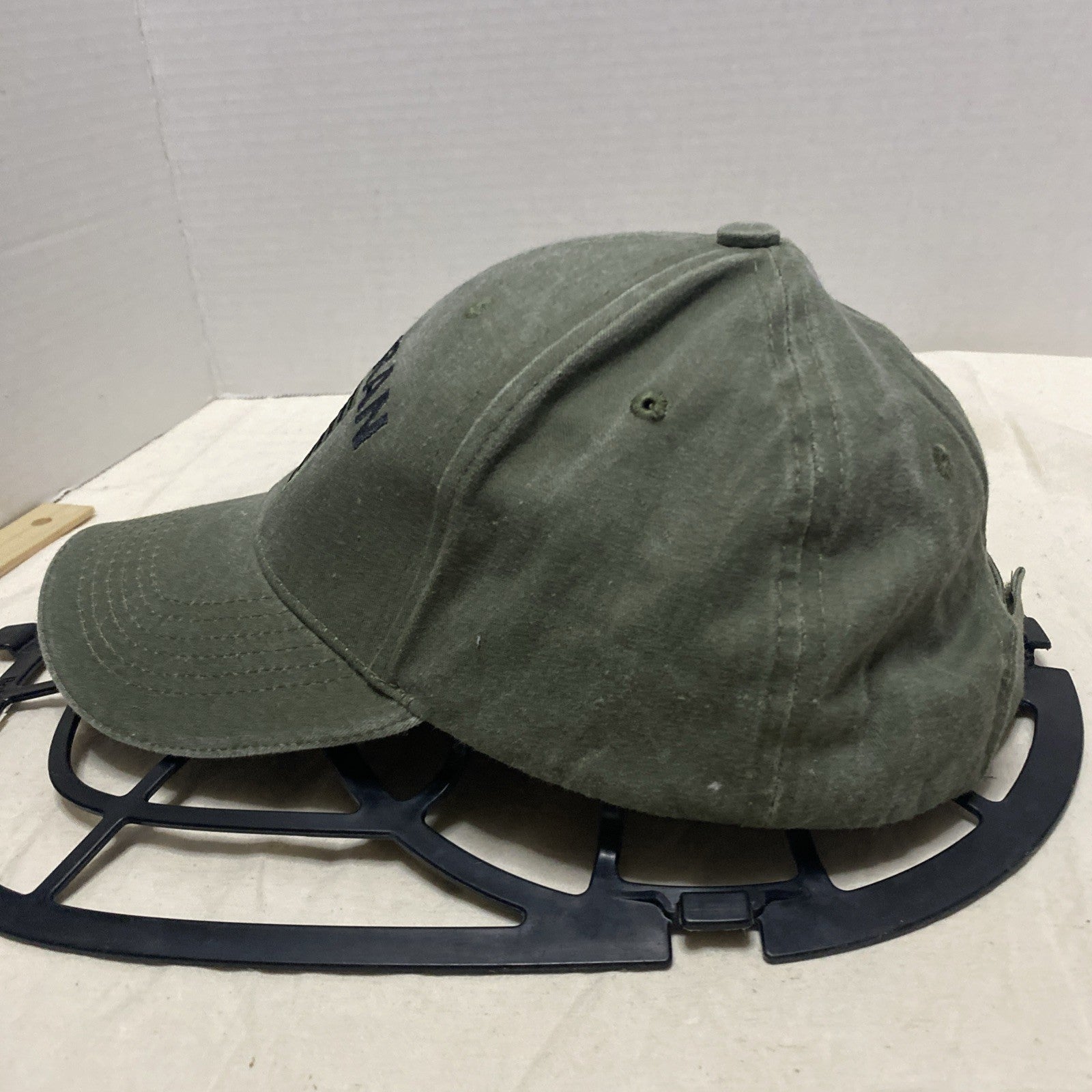 Military Veteran Vet Hat Cap Strap Back Green American Flag Army Mens