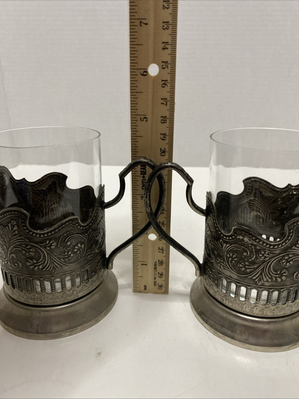 Tea Glass with Metal Holder, Fancy Filigree, Podstakannik, Hunt for Red October
