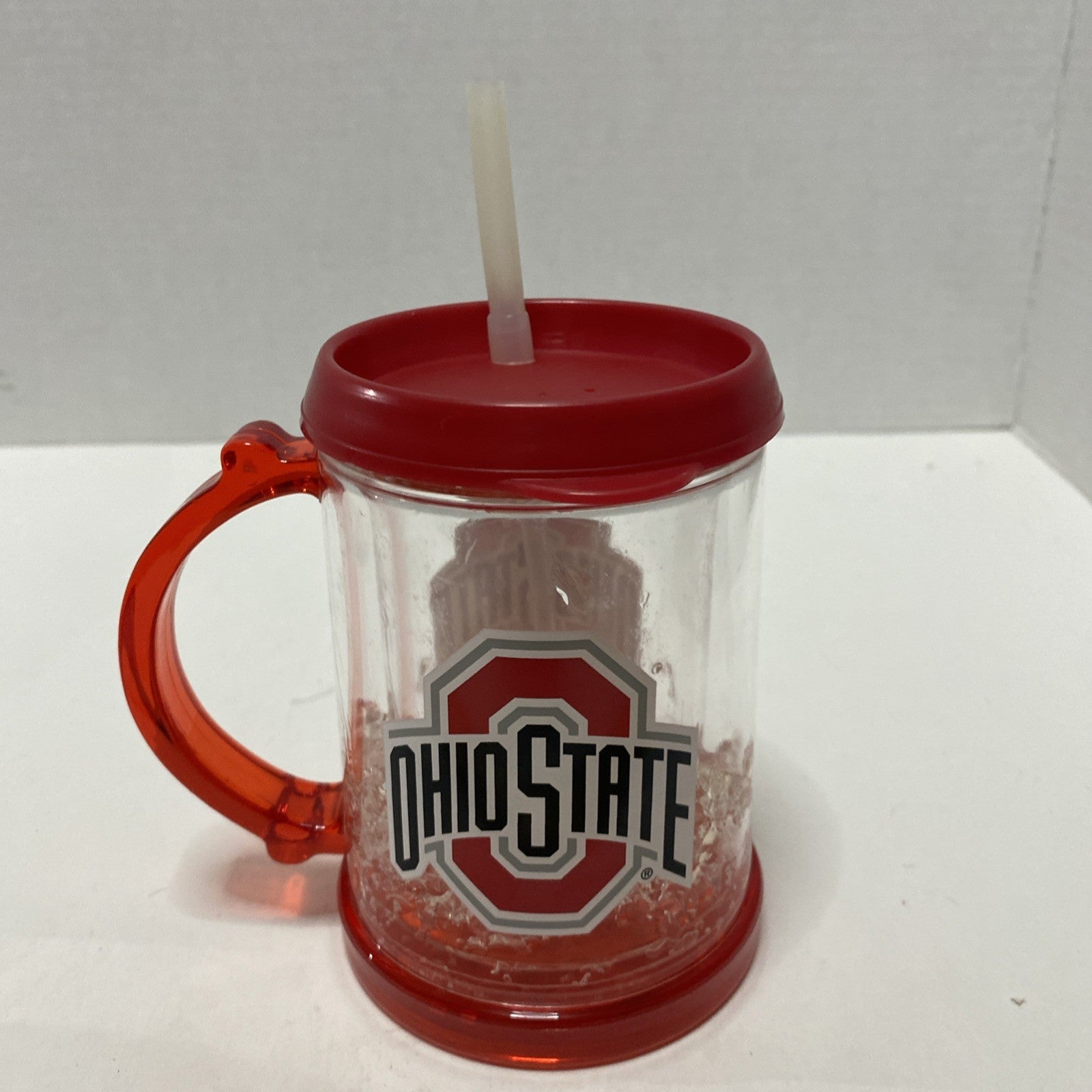 Duck House Sports Ohio State Buckeyes NCAA Frosted Plastic Mug Cup With Straw