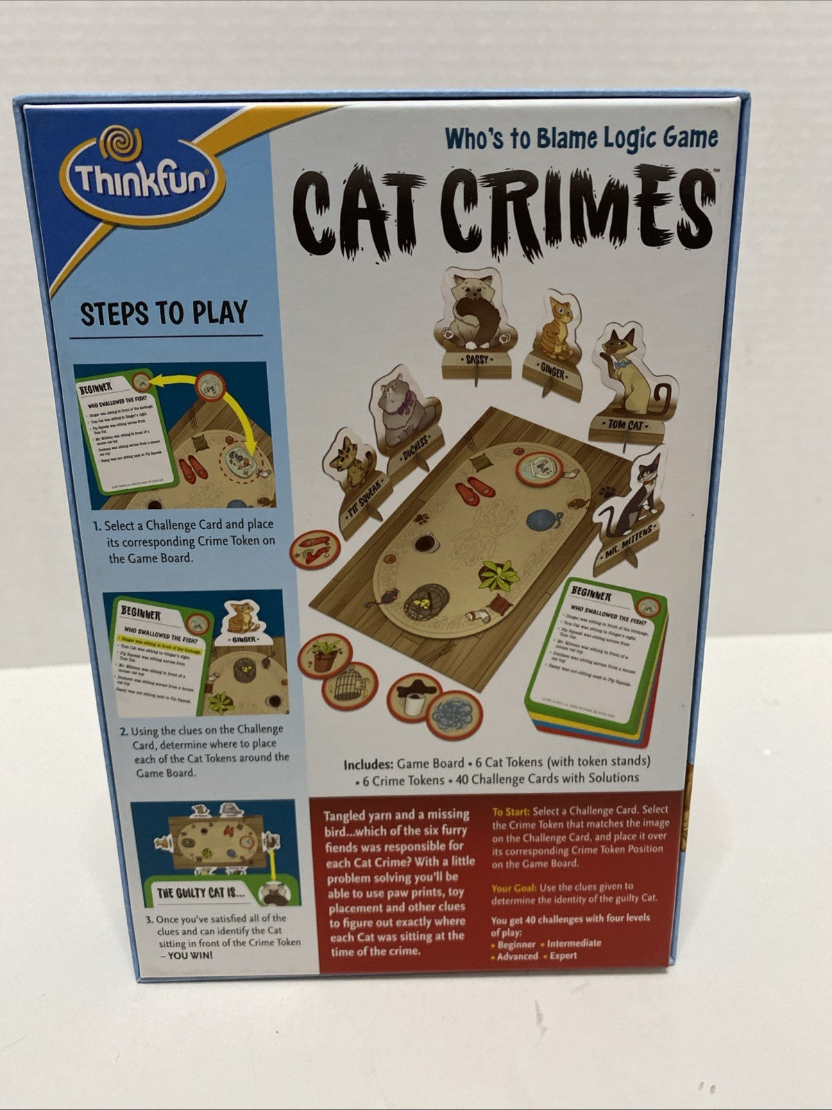 ThinkFun Cat Crimes Logic Brain Game and Brainteaser Ages 8 to Adult   