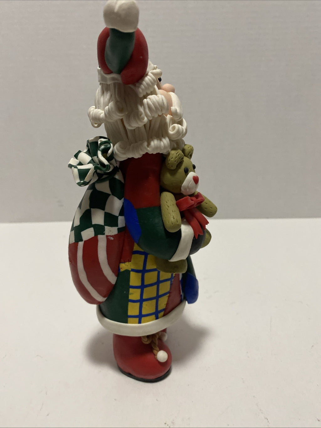 Christmas SANTA Clay  Figurine 12" Vintage 1980's