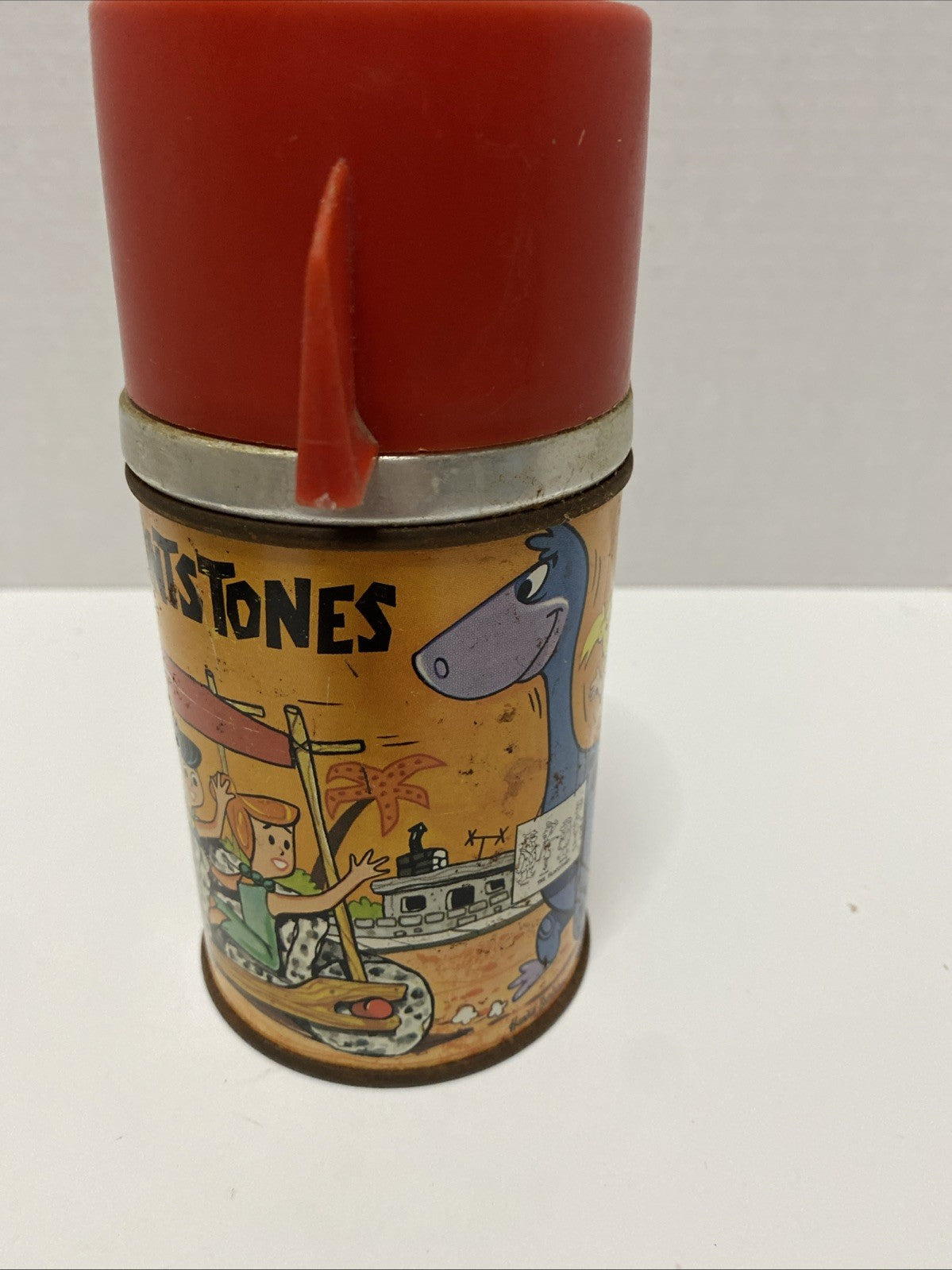 1962 Aladdin The Flintstones Metal Thermos Hanna Barbera