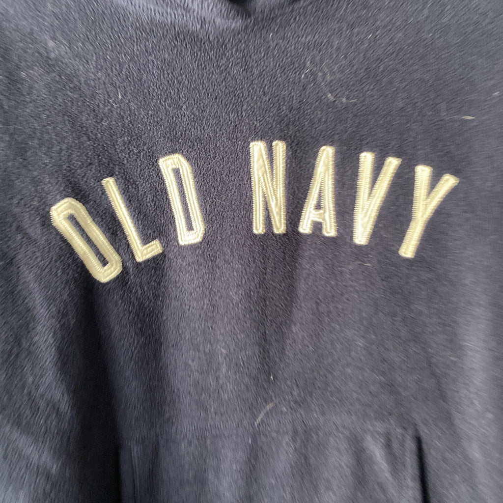Vintage Y2K 00's Old Navy Hoodie Size Large Soft Navy Logo Basic Boxy Polyester