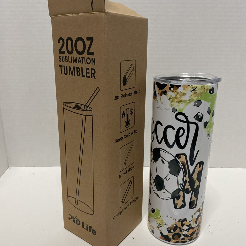 PID Life 20 Oz Sublimation Tumbler  Soccer Mom metal straw