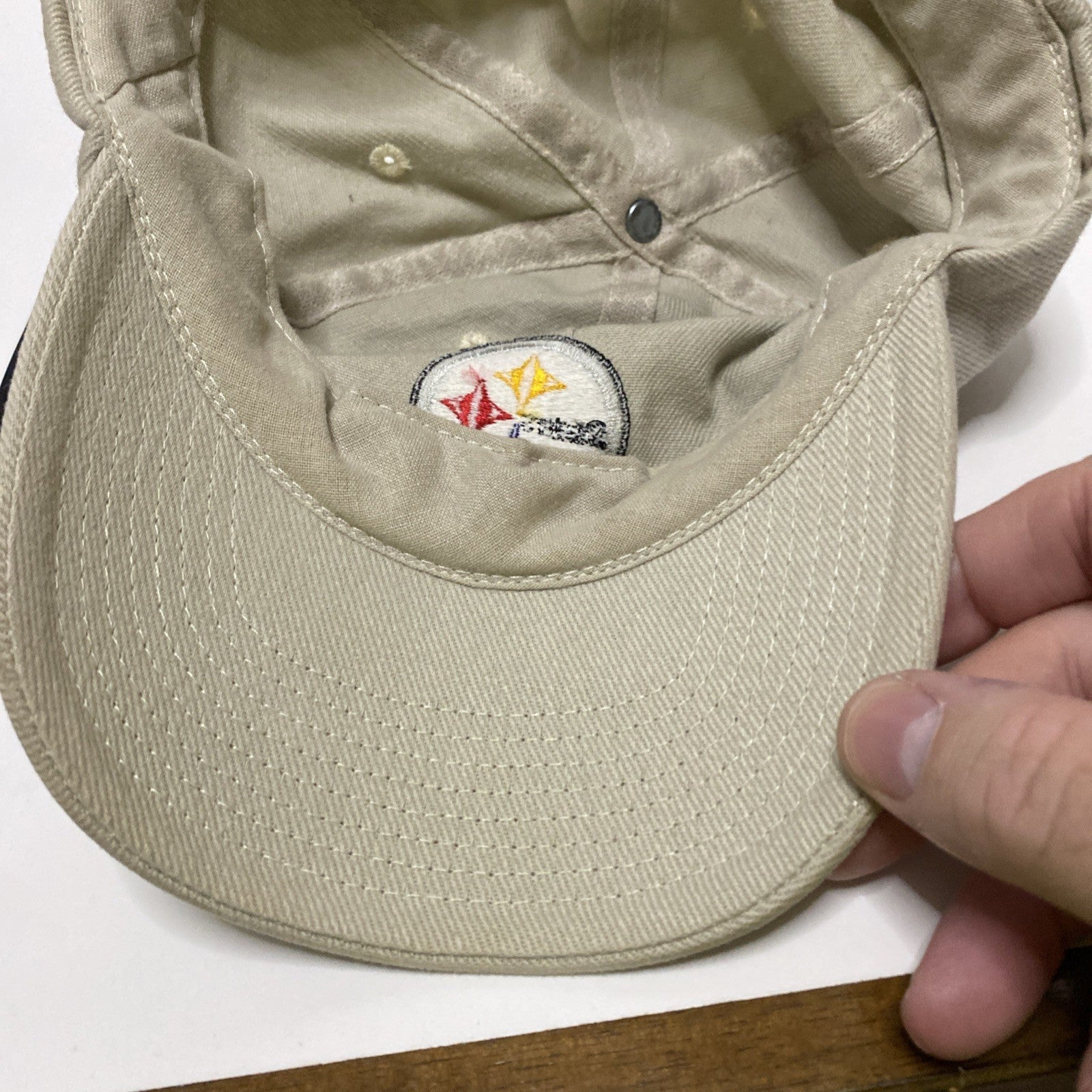 Pittsburgh Steelers Hat Cap Men’s Beige Strapback Embroidered NFL Football