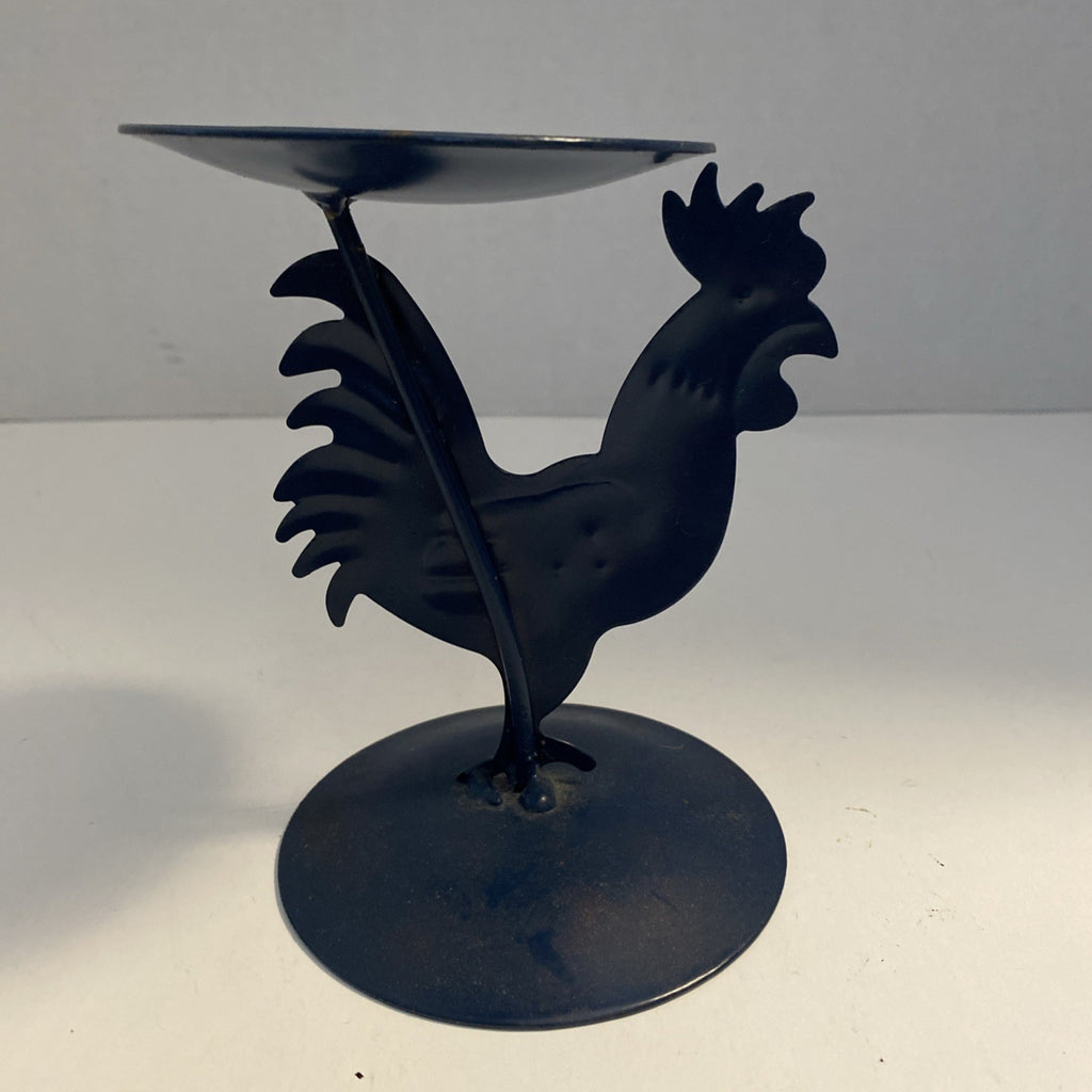 Rooster Candle Holder brown/bronze colored  Metal Pillar Chicken Farm Rustic