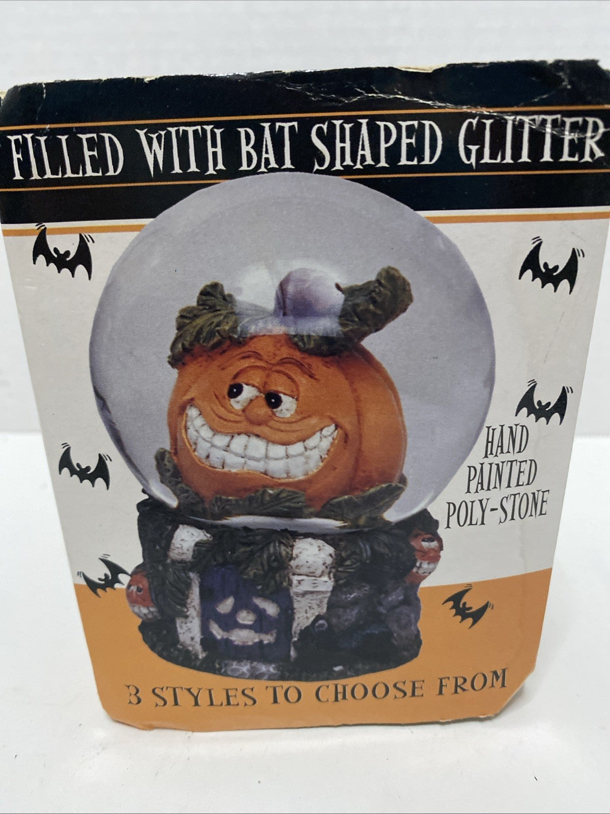Halloween Snow Globe PUMPKIN BATS Home Holiday Decor