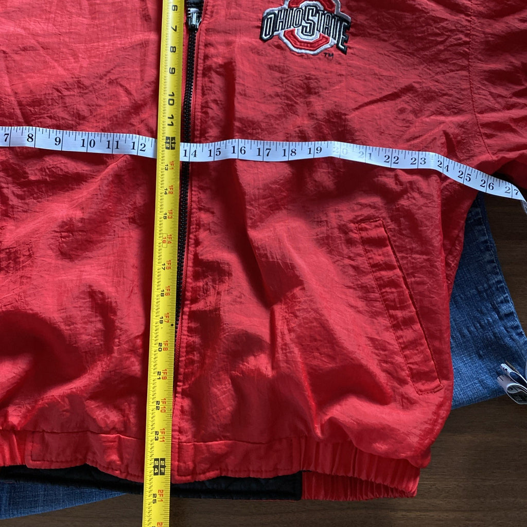 Vintage 90s Pro Player Ohio State Quilted Reversible Hooded Jacket Mens Medium