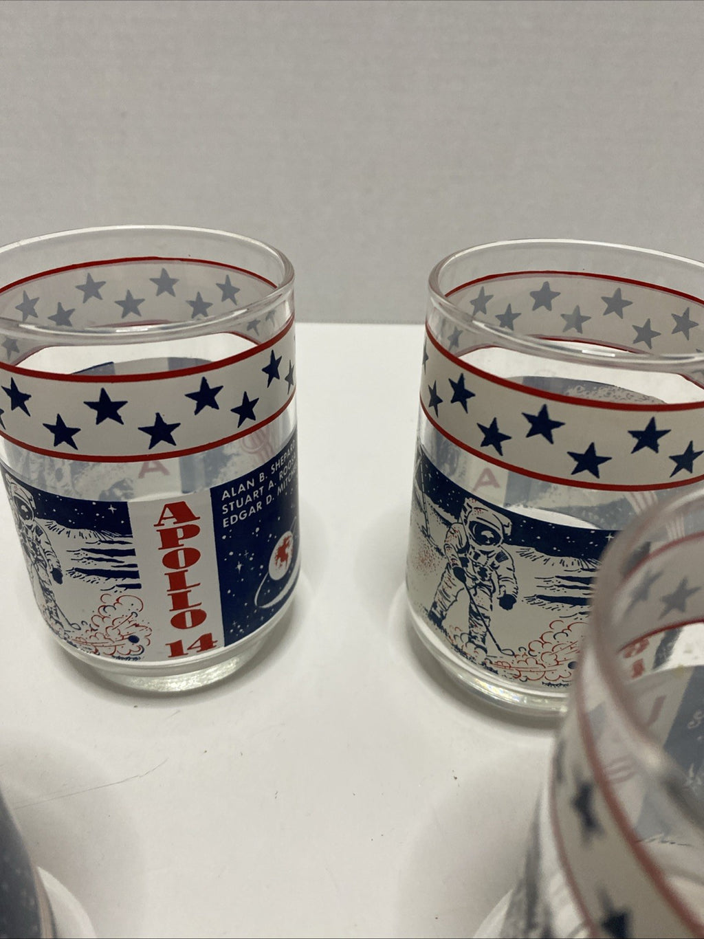 Vintage Libbey 1970s NASA Apollo 14 Juice/Rock Glasses Set Of 4