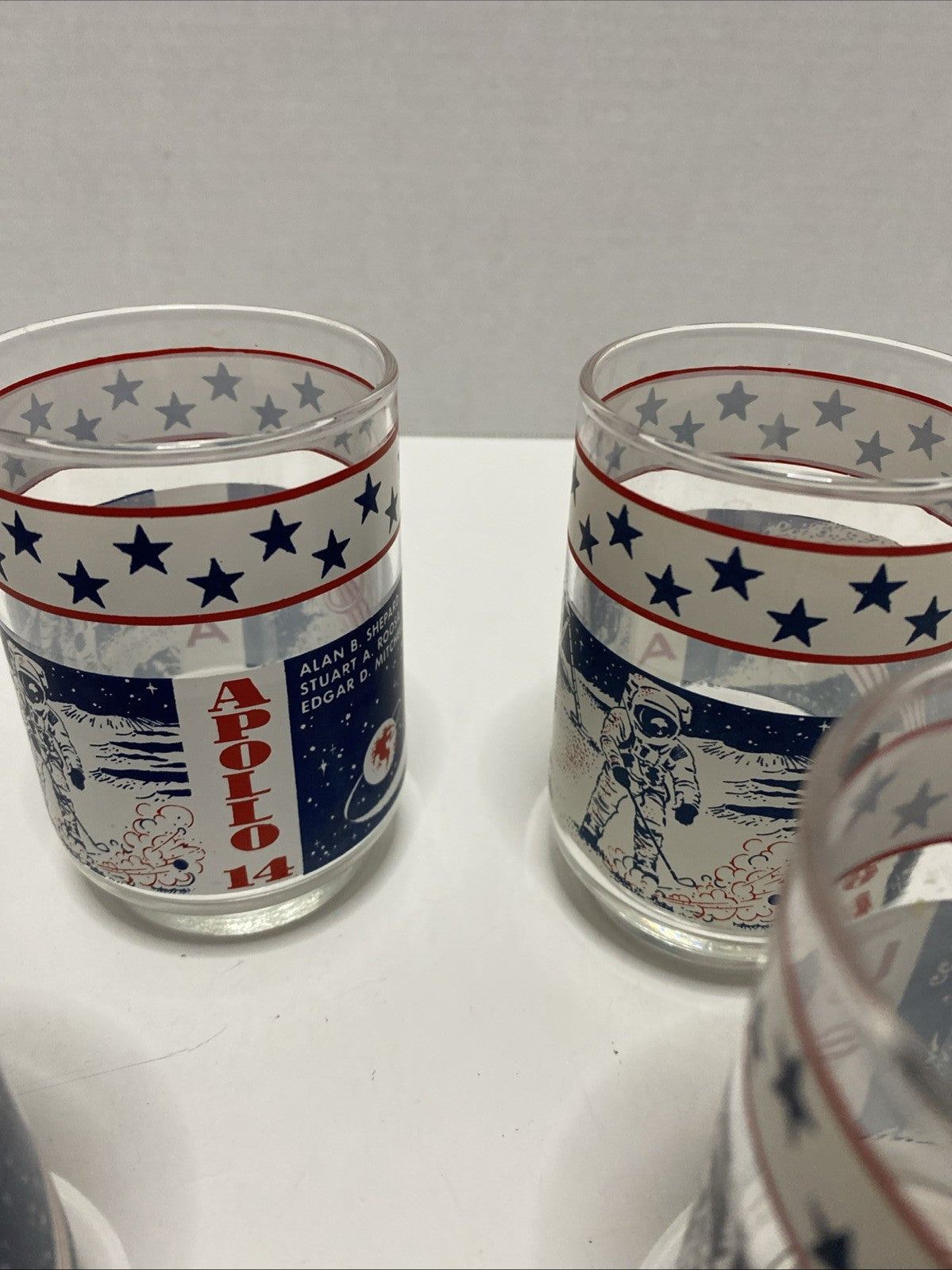 Vintage Libbey 1970s NASA Apollo 14 Juice/Rock Glasses Set Of 4