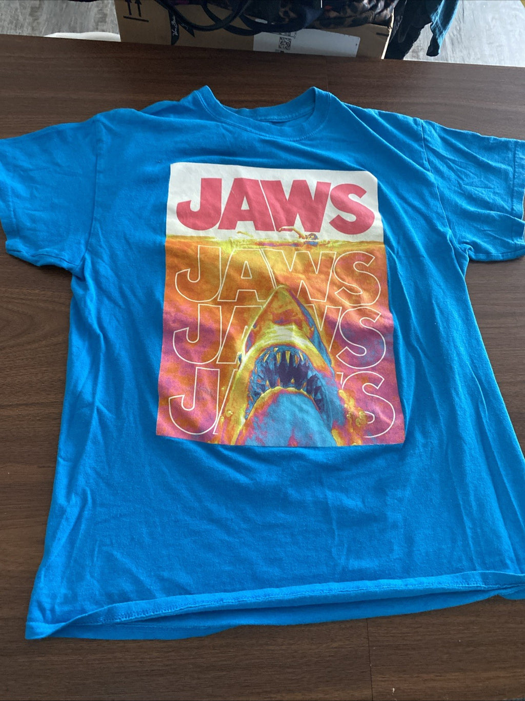Jaws Terror Shirt Mens Blue Medium M Retro Nautical Outdoors Shark Movie