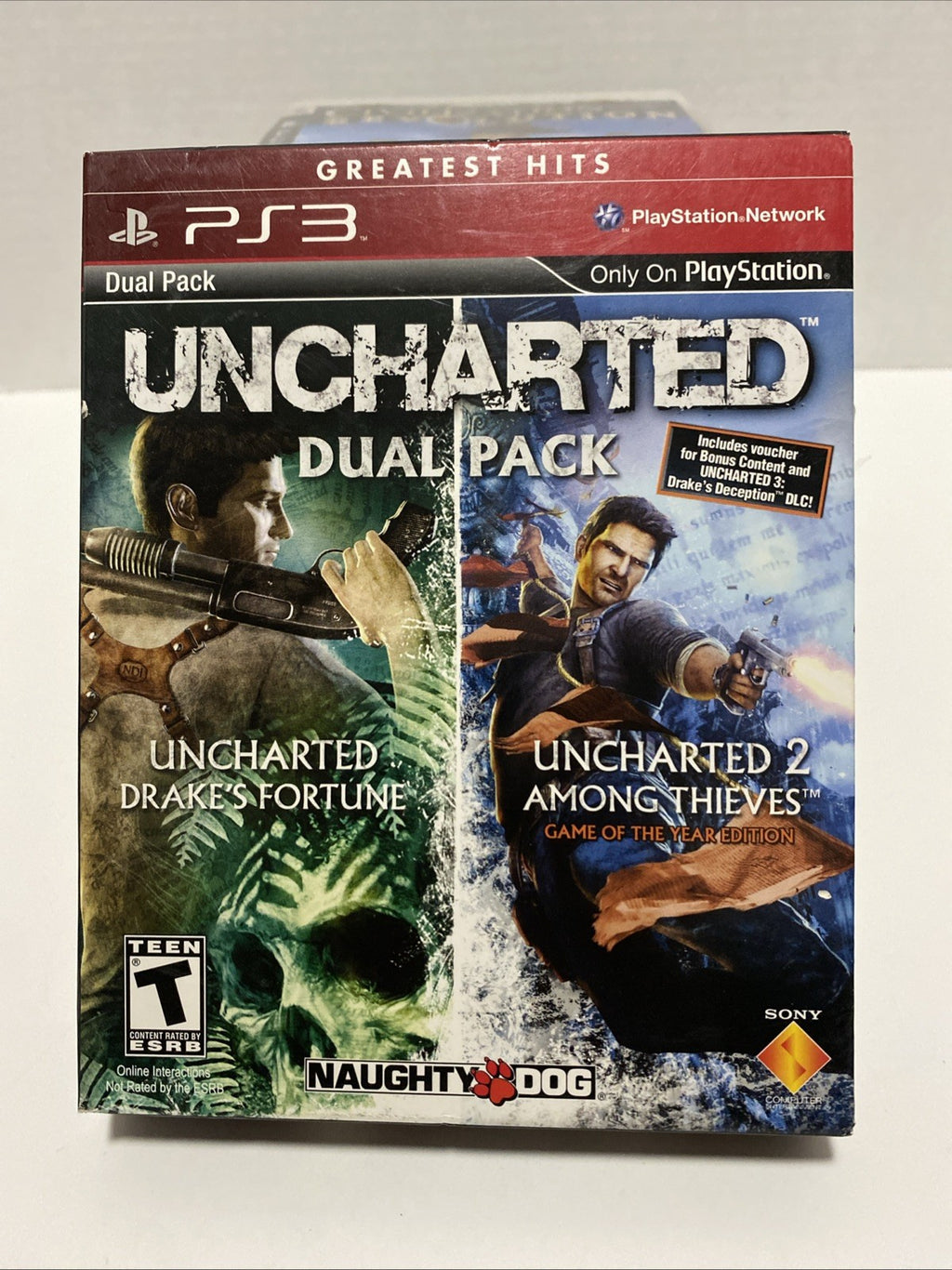 Uncharted Dual Pack (Sony PlayStation 3, 2011) Complete with Manuals