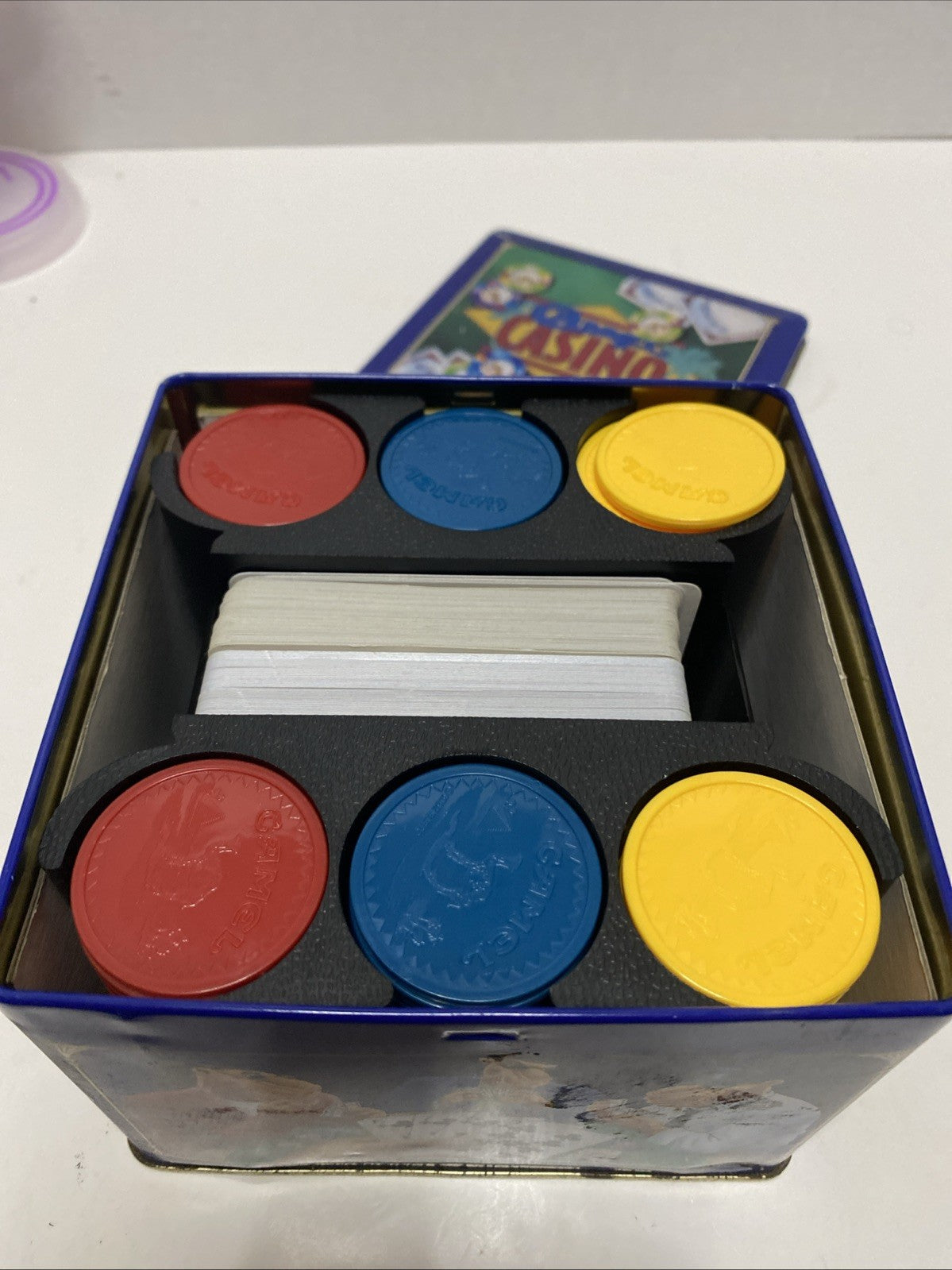 Joe Camel Casino Poker Set Original Tin Box, Cards/Chips Vintage Rare