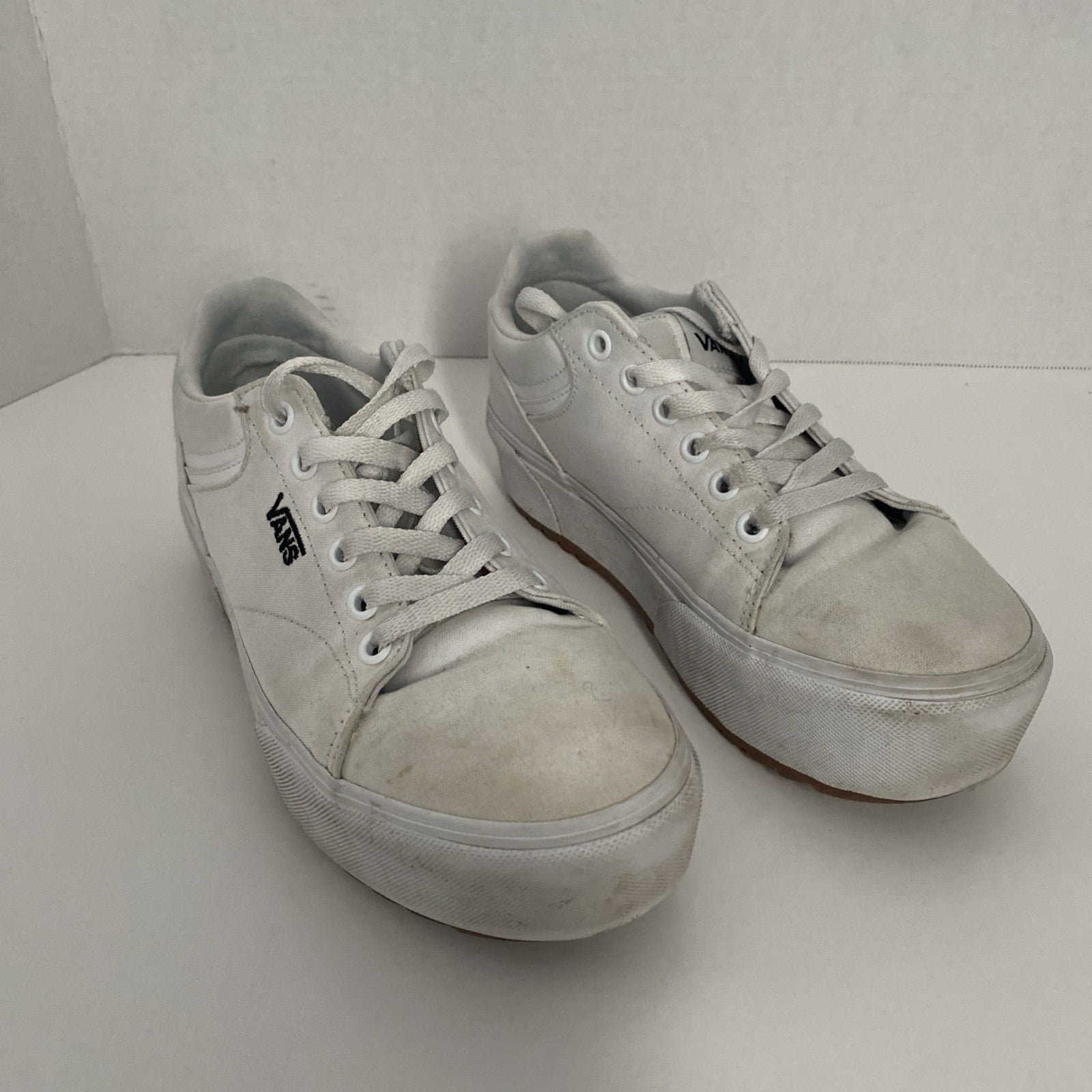 Vans white sneakers size 8