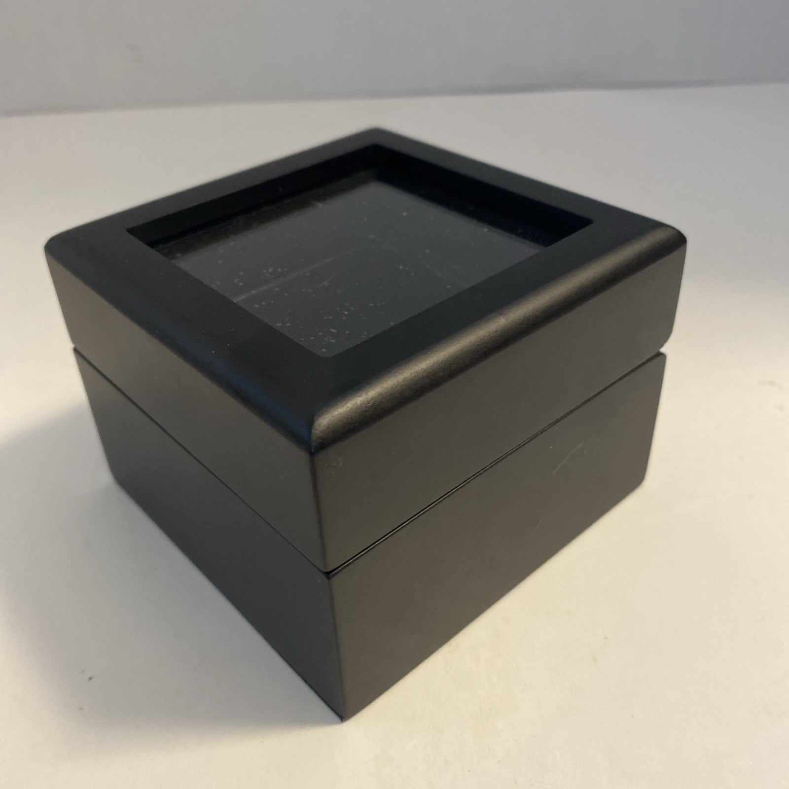 Classic Square Watch or Jewelry Box 3.75" X 3.75" X 3" Glitter Clear Top