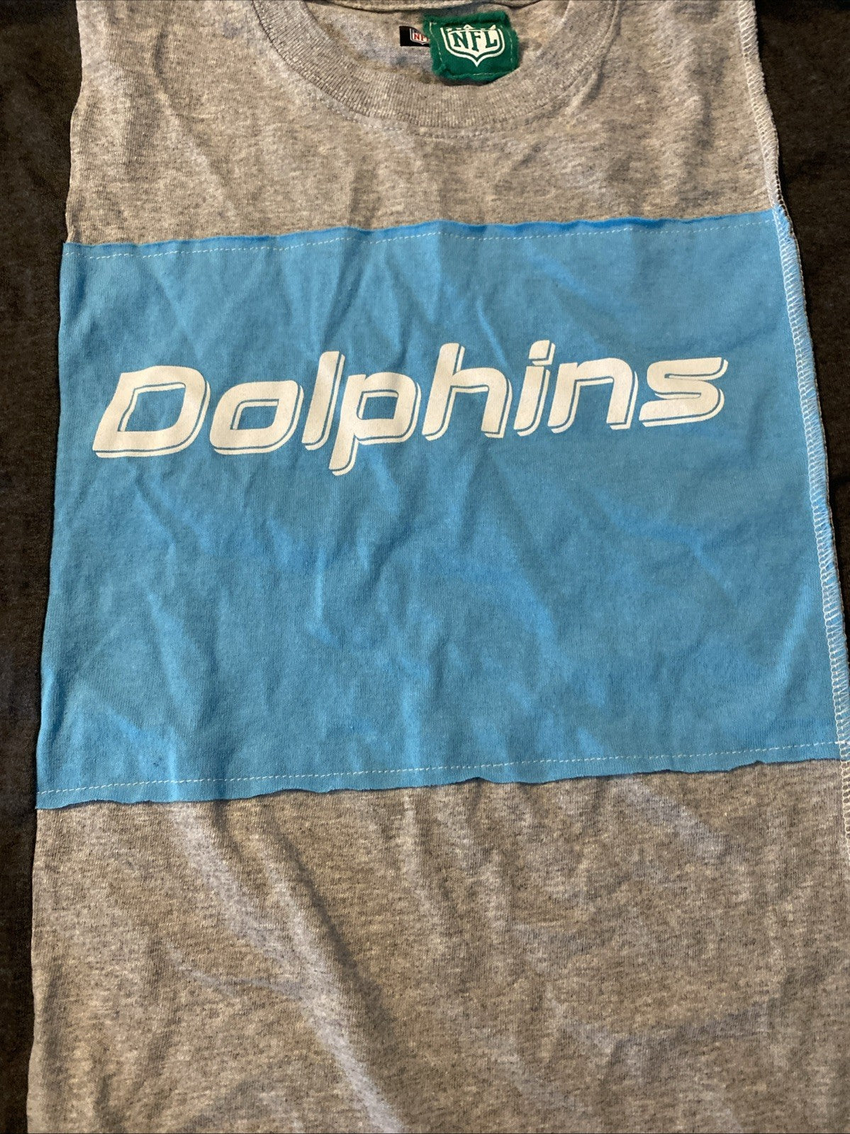 Miami Dolphins NFL Football Mens T-Shirt Medium Blue Gray Cotton Sports Team