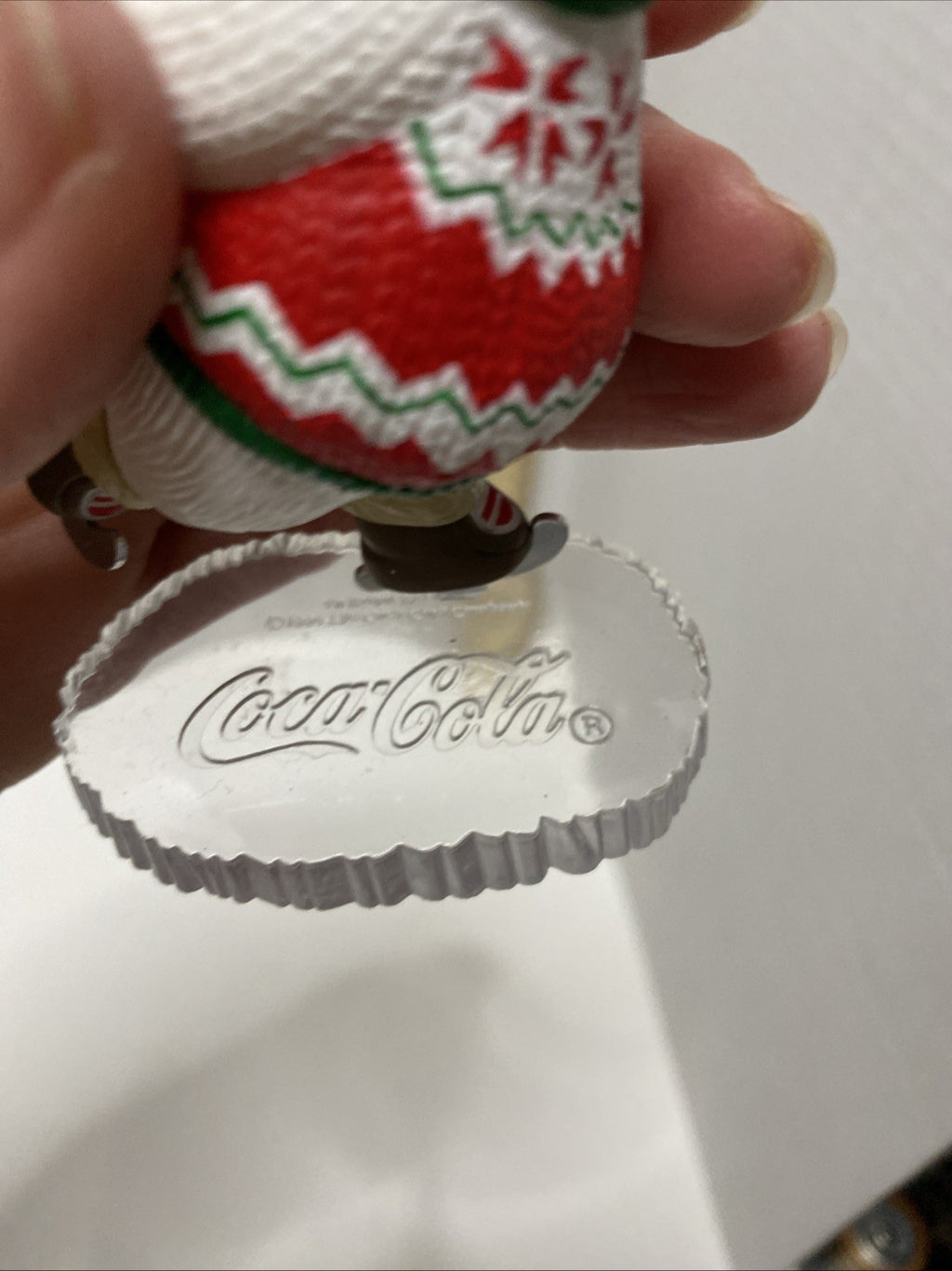 Coca-cola Polar Bear Skating Polar Bear Christmas Ornament 1995 Vintag