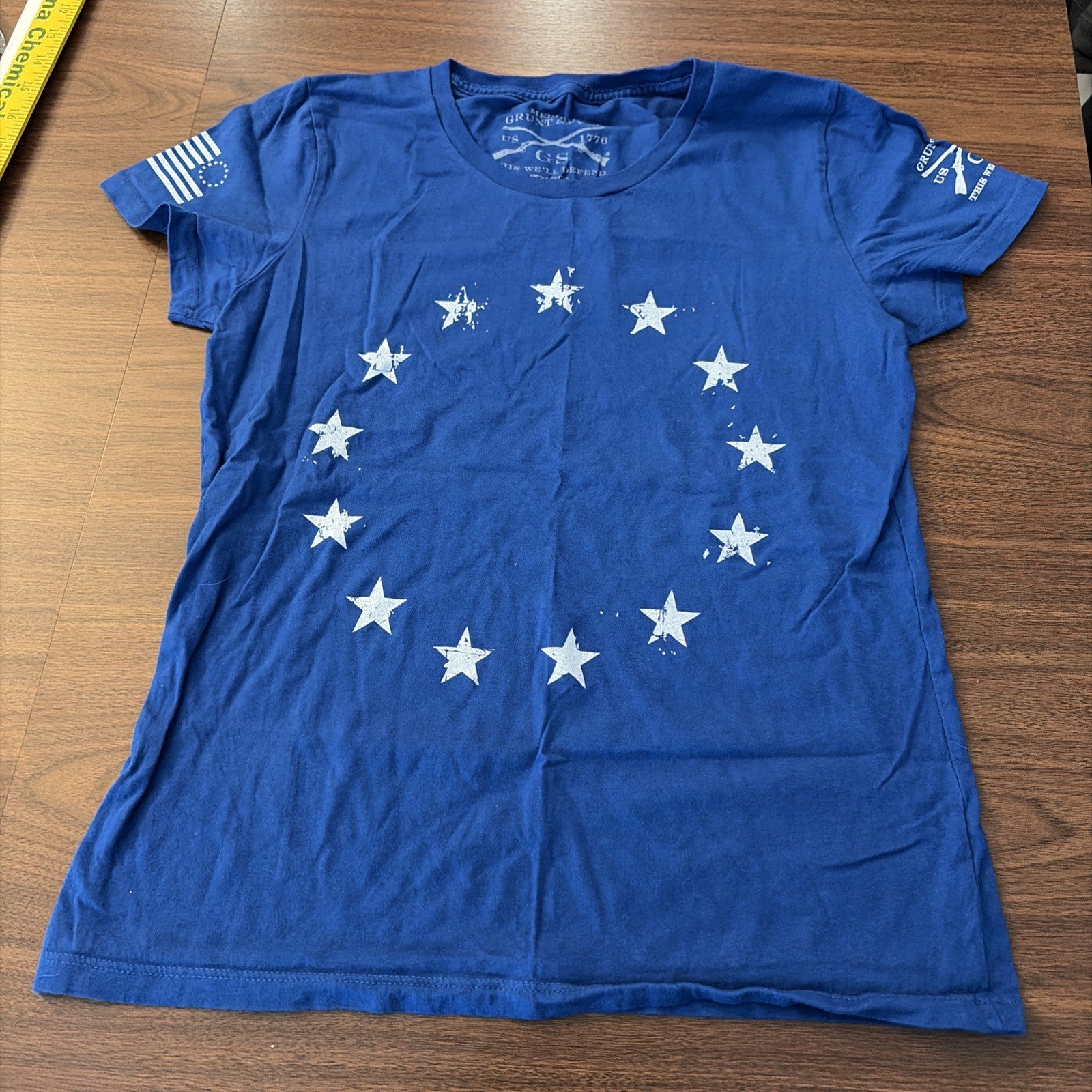Grunt Style Men’s Tee Shirt Size M Blue With Stars