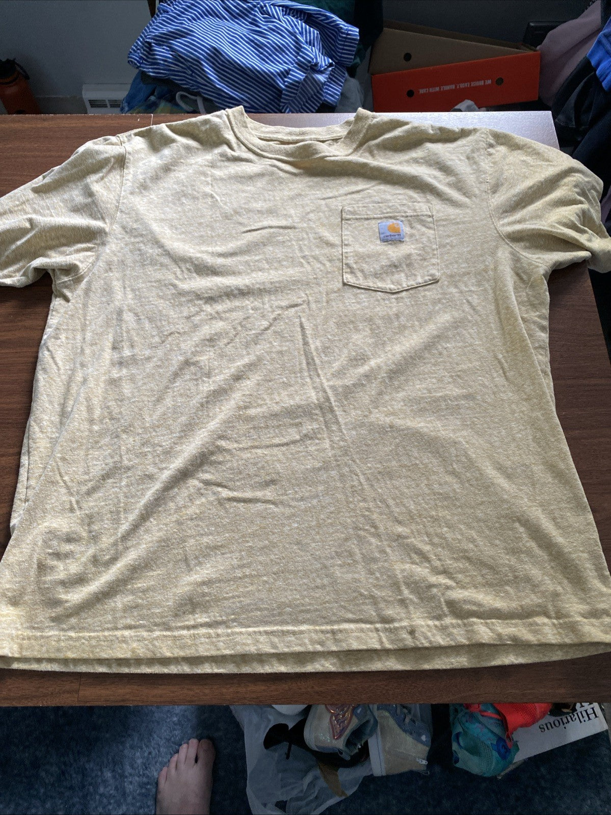Carhartt Original Fit Mens Yellow T-Shirt Short Sleeve Size XL Free Shipping
