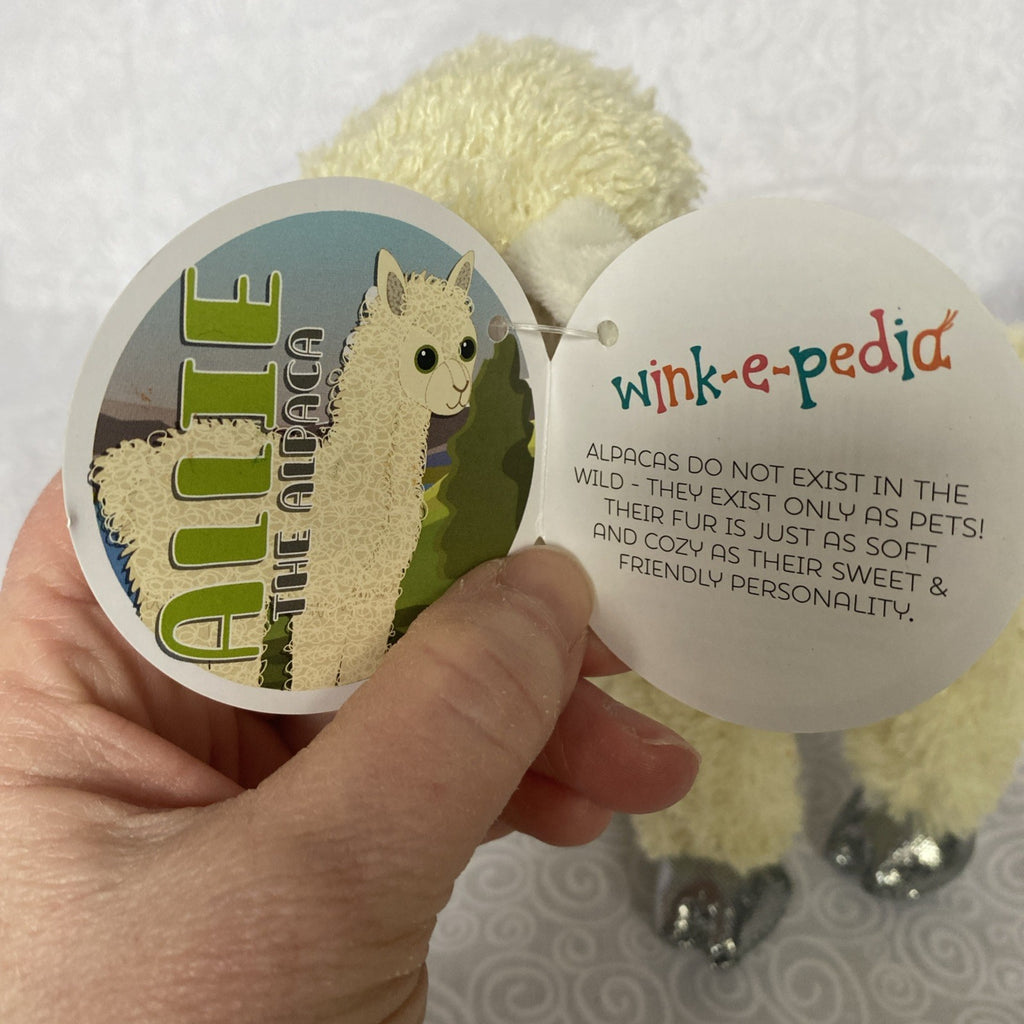 Winkeez Llama Stuffed  Alpaca Plush Toy Animal Green Glittery Eyes