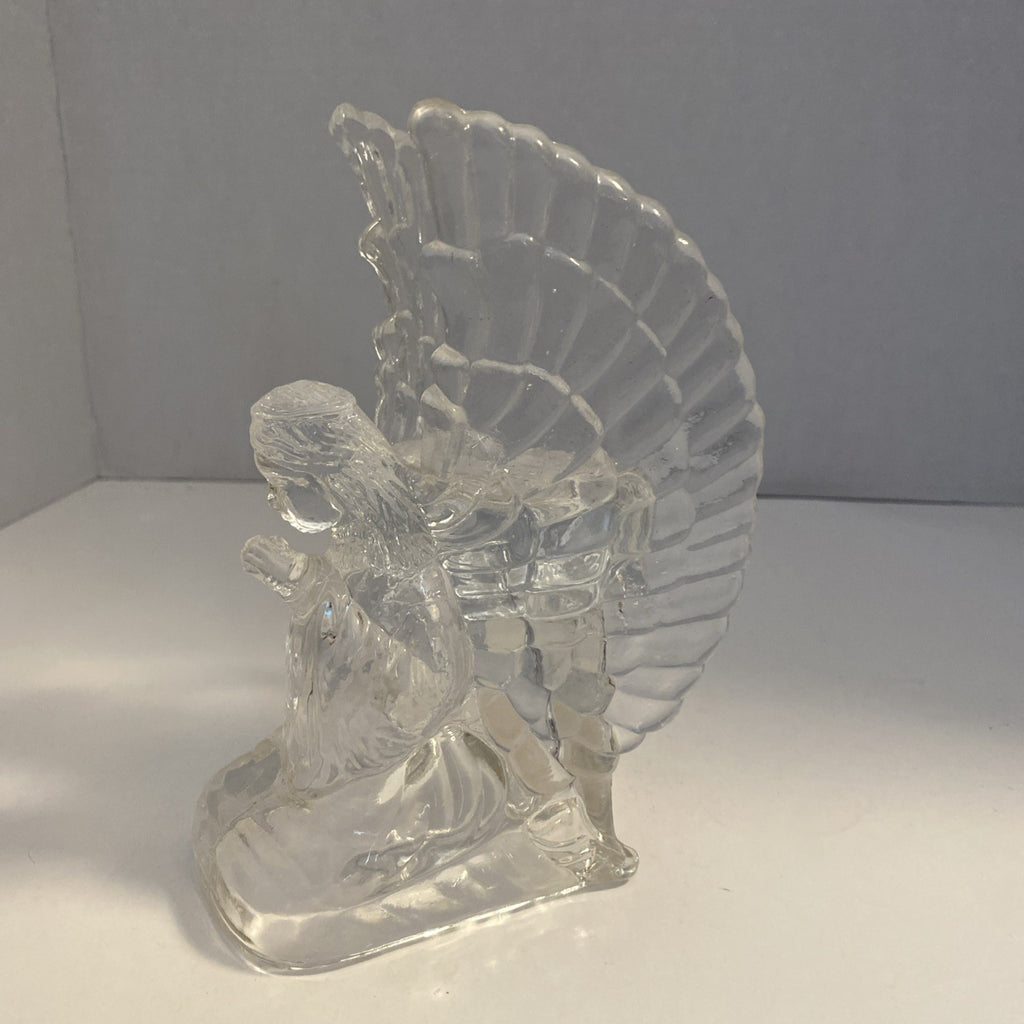 Praying Angel Votive Candleholder Clear Heavy Christmas Home Decorative Shelf
