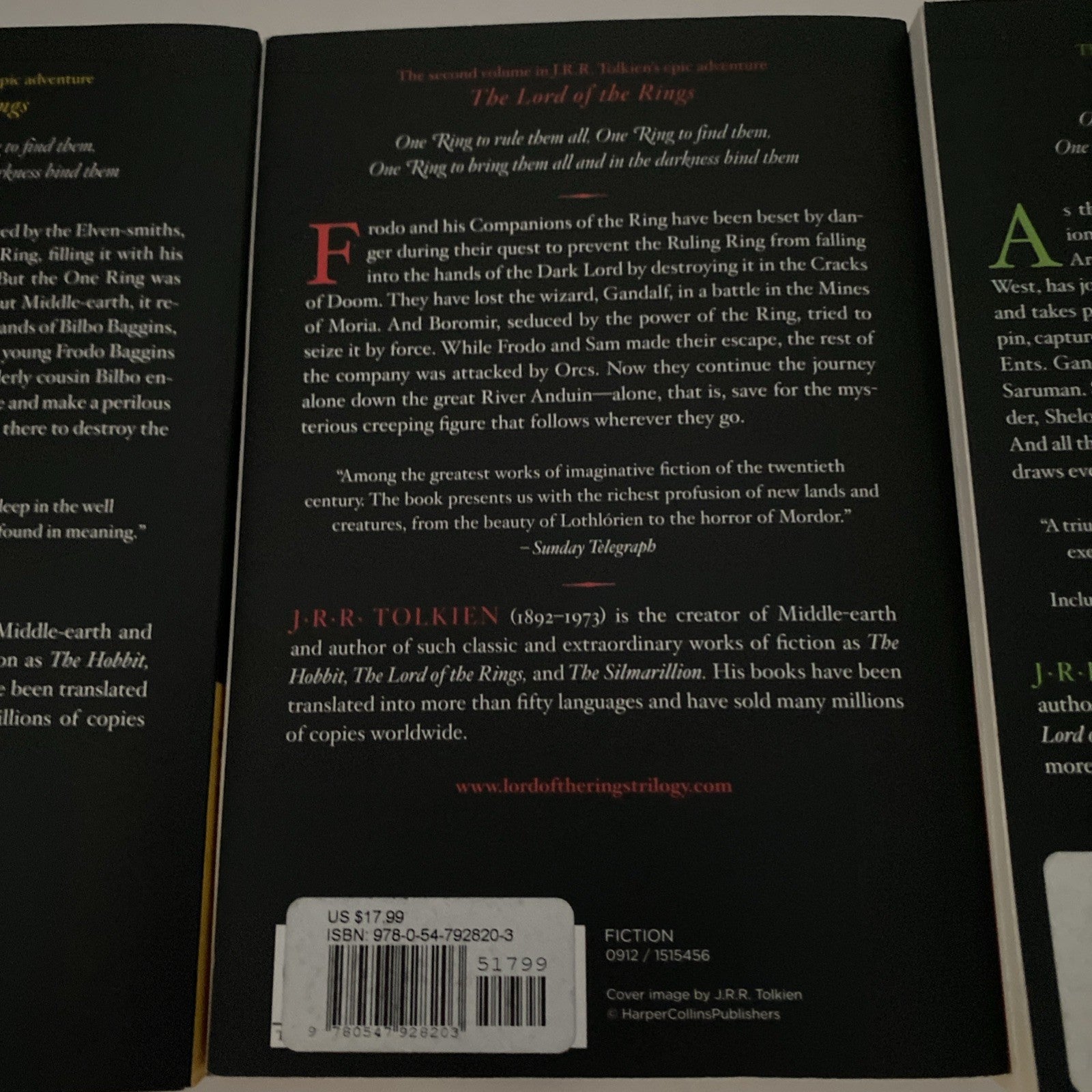 J. R. R. TOLKIEN LORD OF THE RINGS Fellowship Two Towers Return of the King (3)