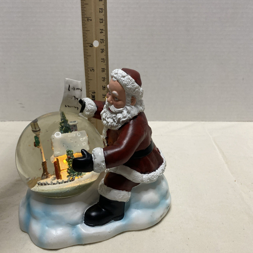 VTG Cracker Barrel Santa Water Globe LED Light Up Christmas Battery Operated NOS