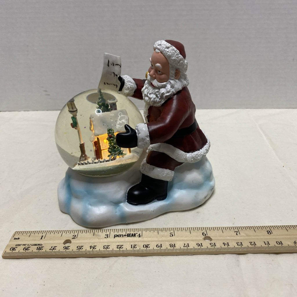 VTG Cracker Barrel Santa Water Globe LED Light Up Christmas Battery Operated NOS