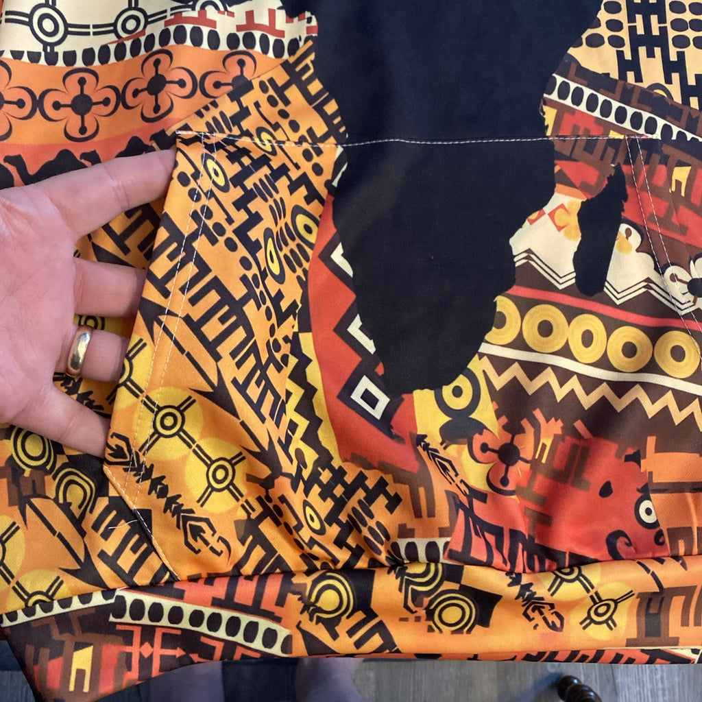 Vintage Men’s hoodie size medium Africa African print African hoodie