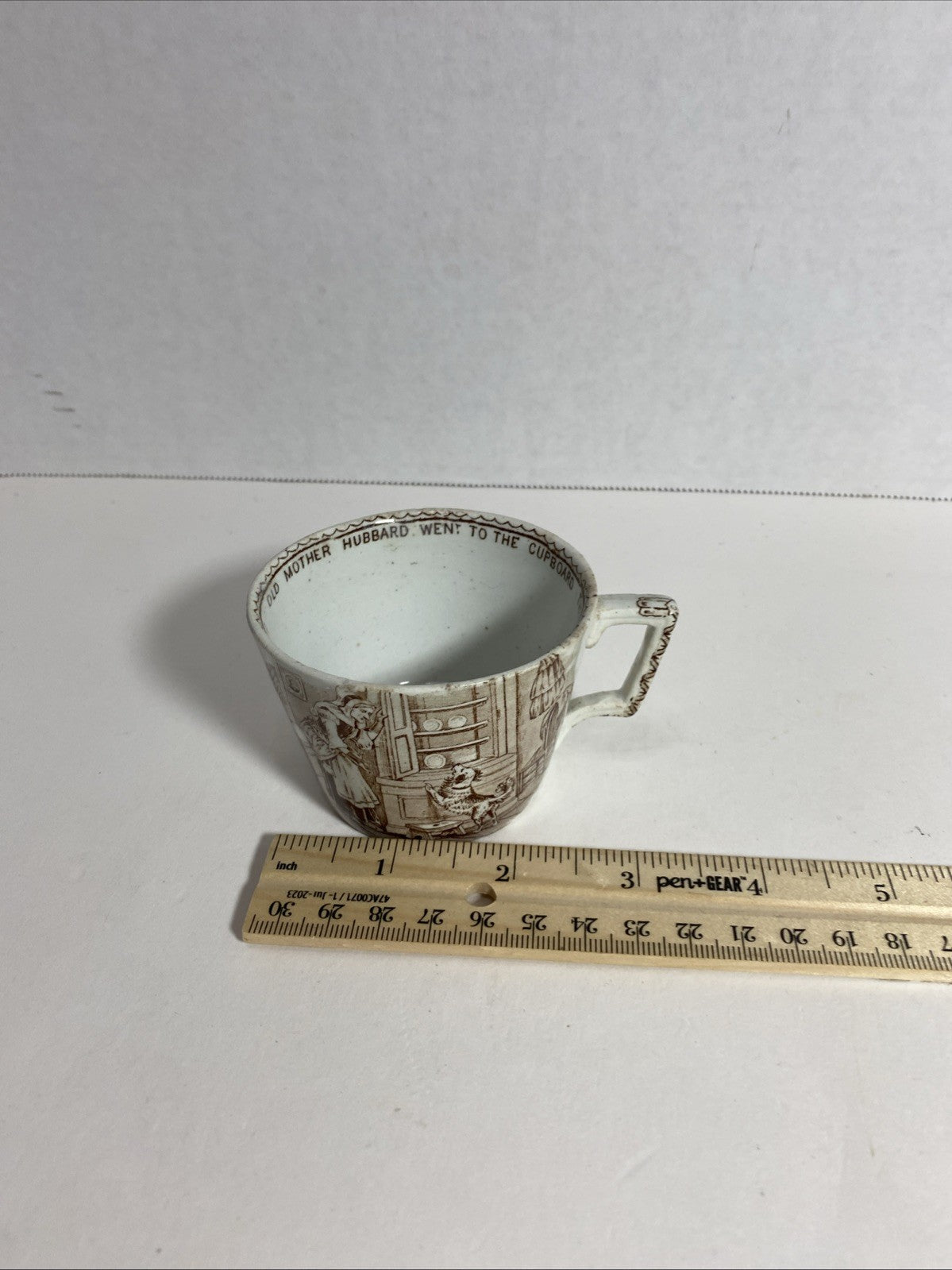 Staffordshire Whitaker And Co Transferware Nursery Rhyme Cup Old Mother Hubbard