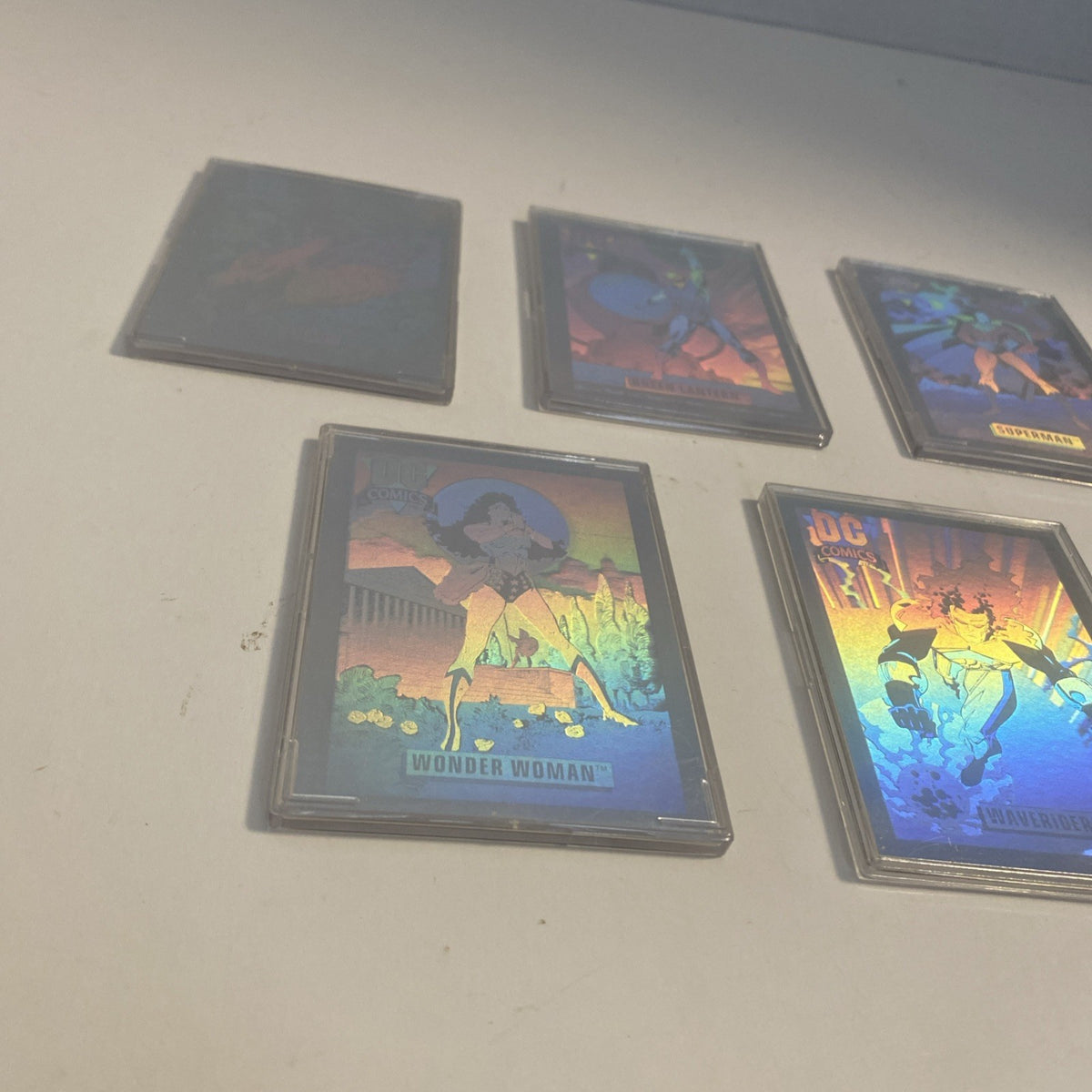 1992 SERIES I DC HOLOGRAM LOT Superman, Green Lantern Lobo wonder woman wave rid