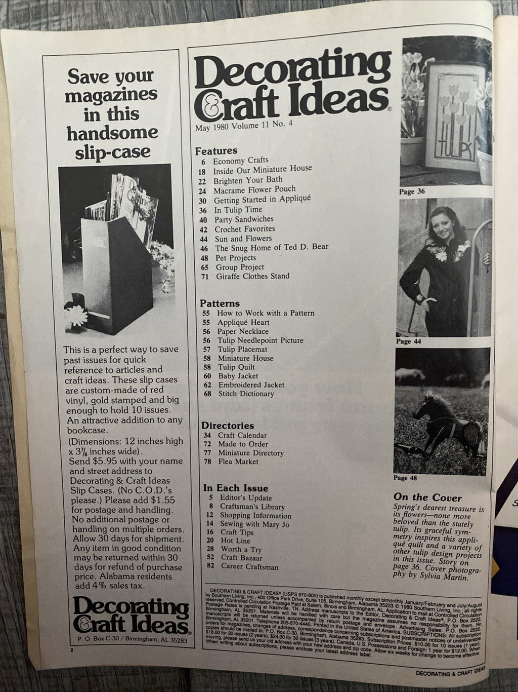 Decorating & Craft Ideas Magazine May 1980 Tulip Quilt, Storybook Miniature