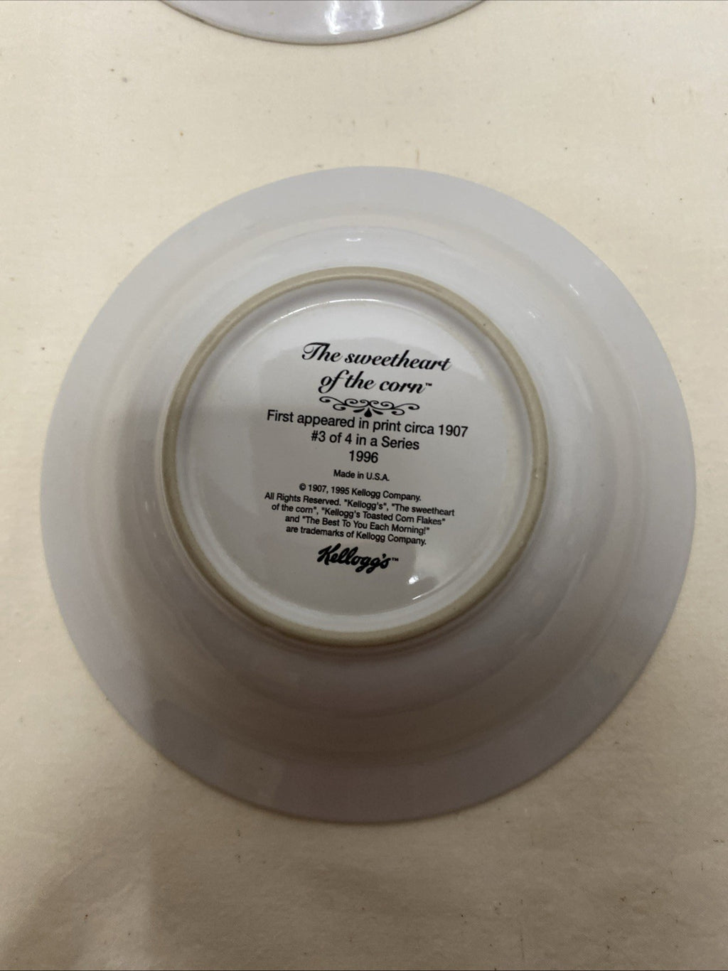 KELLOGG'S COLLECTIBLE CERAMIC CEREAL BOWLS - 90TH ANNIVERSARY 1996 - SET OF 4