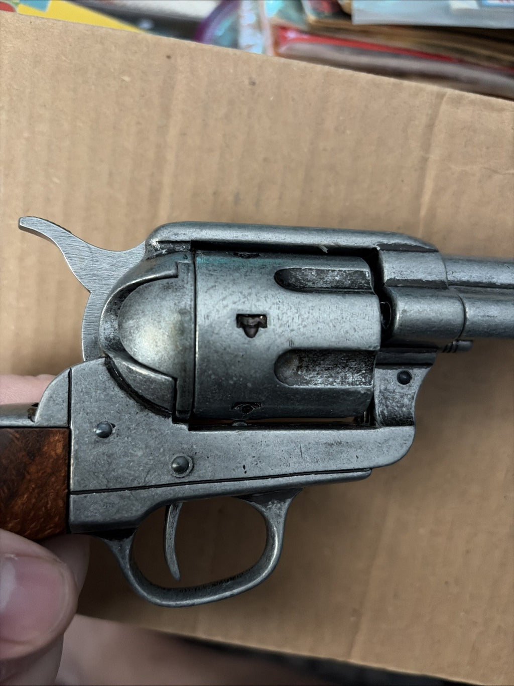 Denix Old West Frontier Replica Antique Grey Revolver Non-Firing Gun With Box