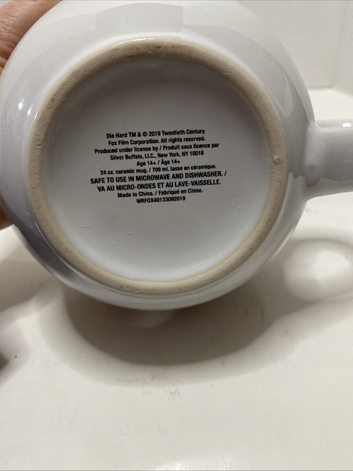 COFFEE MUG DIEHARD IS MY CHRISTMAS MOVIE JUMBO LICENSED 2OTH CENTURY FOX 26OZ 
