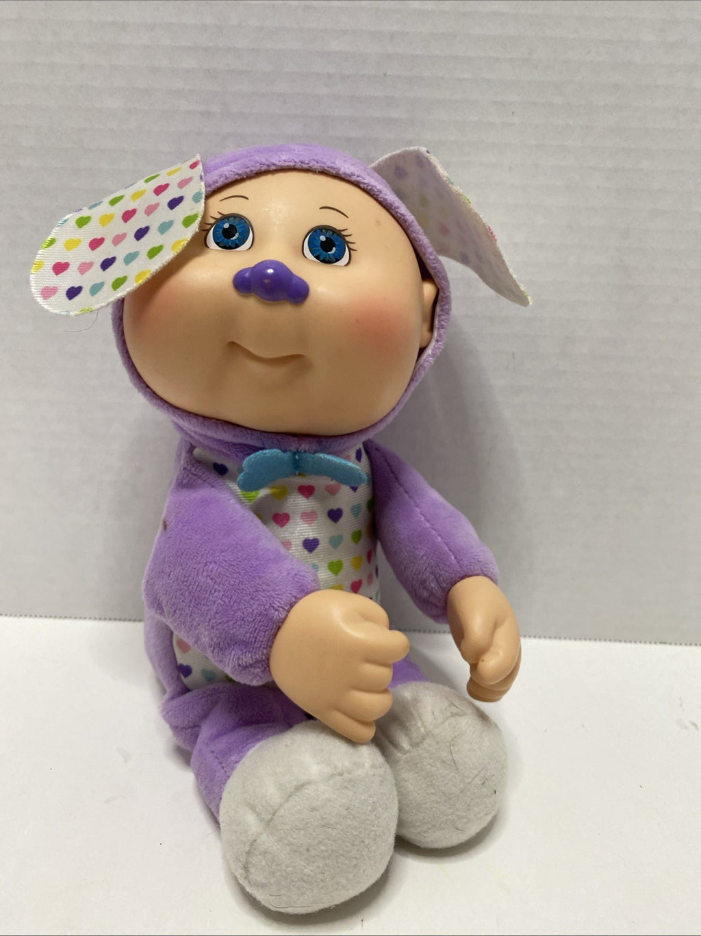 Cabbage Patch Kids CPK Cuties Purple Dog Puppy Doll 10" Valentine Hearts