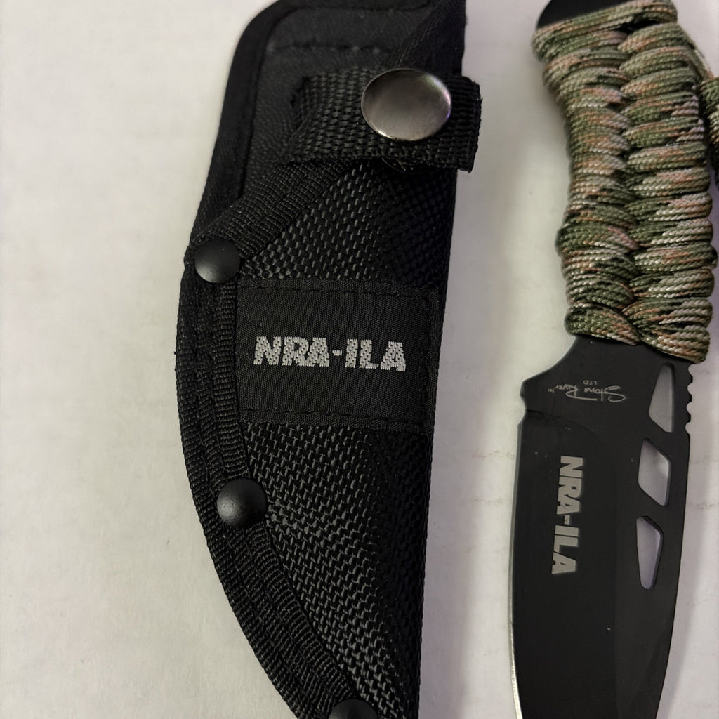 NRA-ILA Stone River Paracord Handle Fixed Blade Tactical Knife with Sheath