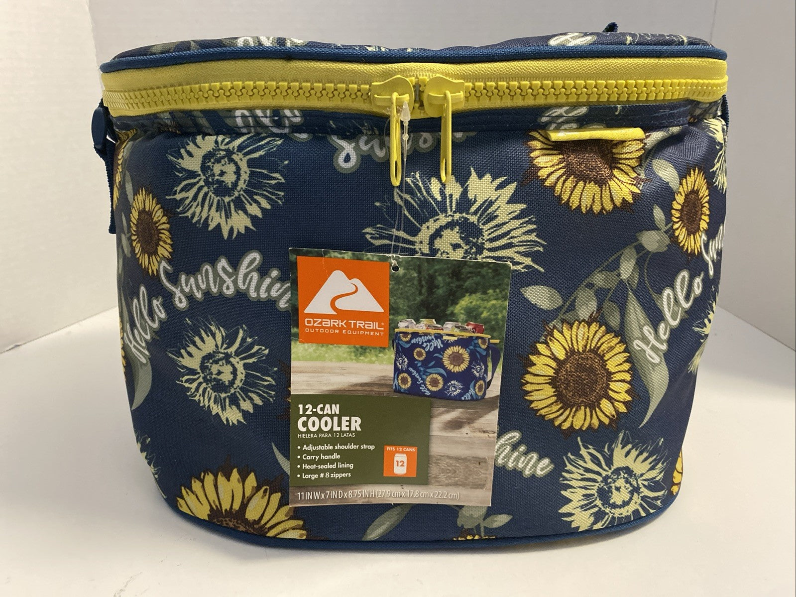 Ozark Trail 12 Can Cooler Carry Handle & Shoulder Strap Sunflower Blue New
