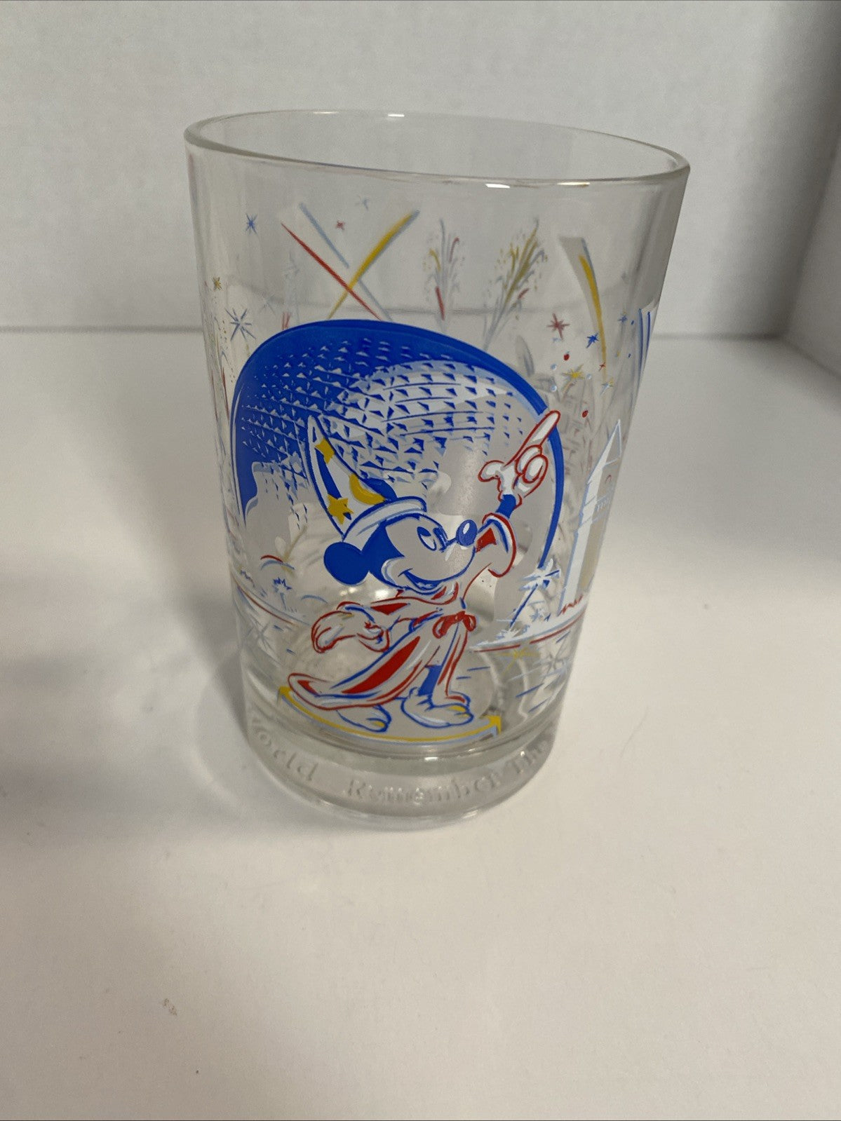 Walt Disney World EPCOT 25th Anniversary "Remember the Magic" Mickey Mouse Glass