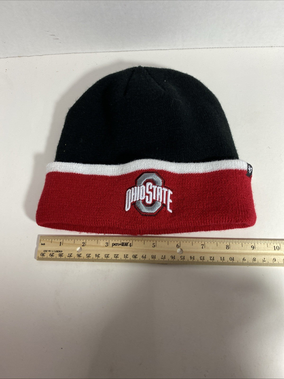 ‘47 Men's Ohio State Buckeyes Black Sub-Zero Cuffed Knit Beanie New 